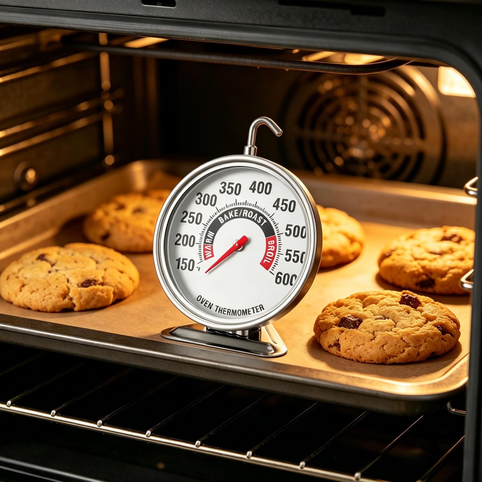 Oven Thermometer Extra Large 3" with Easy-Read Dial | 150-600F Pro Accurate T...
