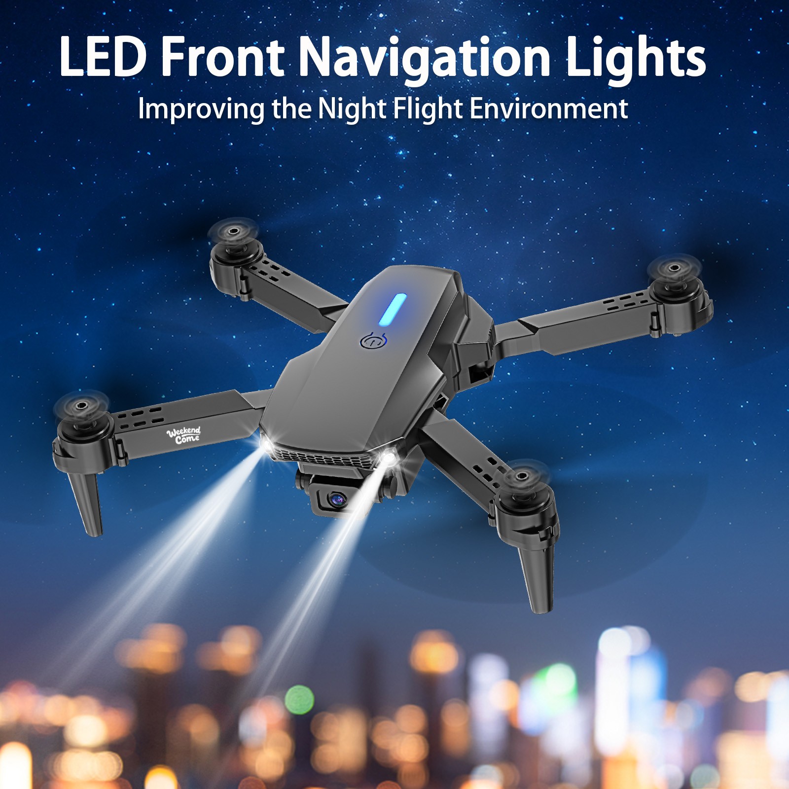 Drone 4K HD Dual Camera WiFi FPV RC Foldable Quadcopter + 1/2/4 Batteries