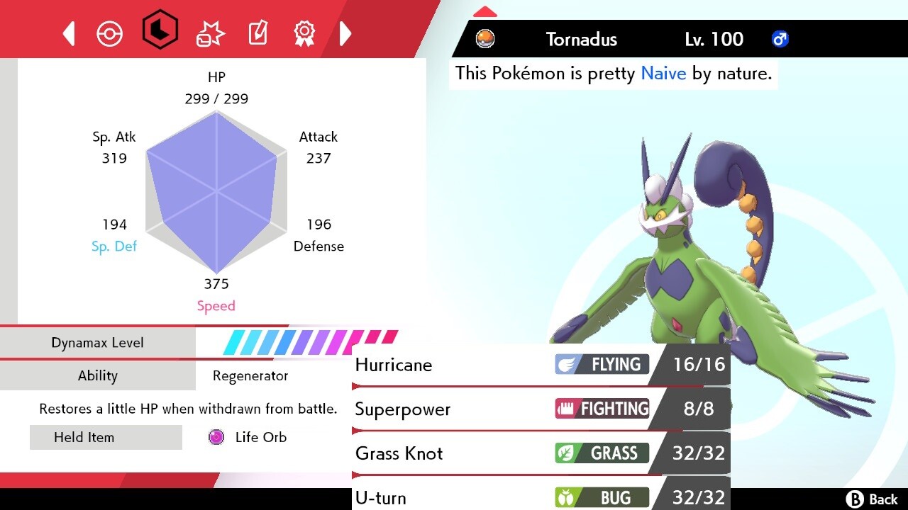 Pokemon Sword and Shield 6iv Shiny Tornadus Therian - FAST DELIVERY!