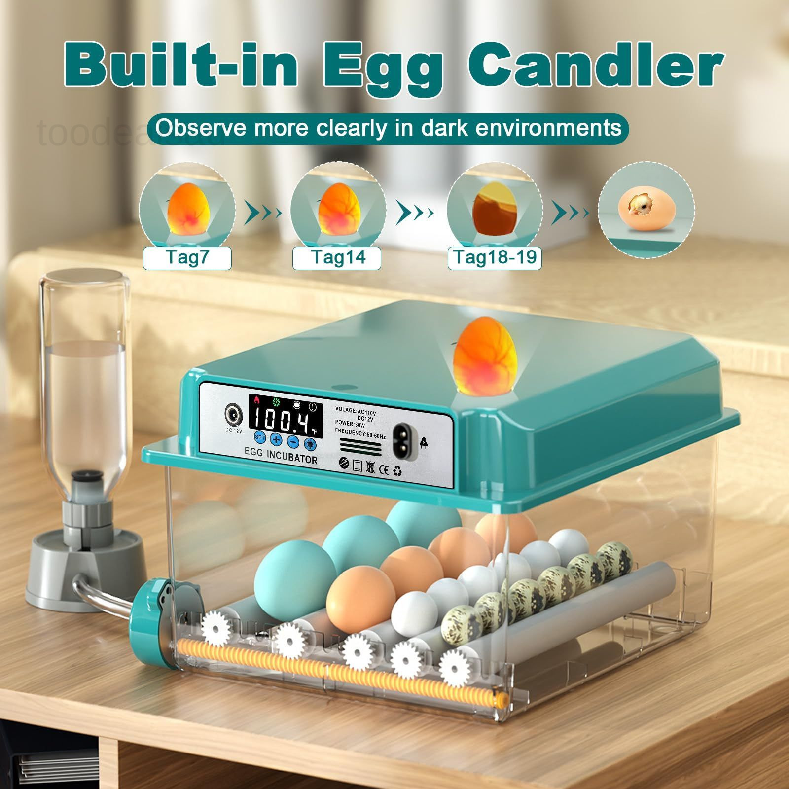16 Eggs Incubators for Hatching Eggs, Egg Incubator with Automatic Egg Turning..