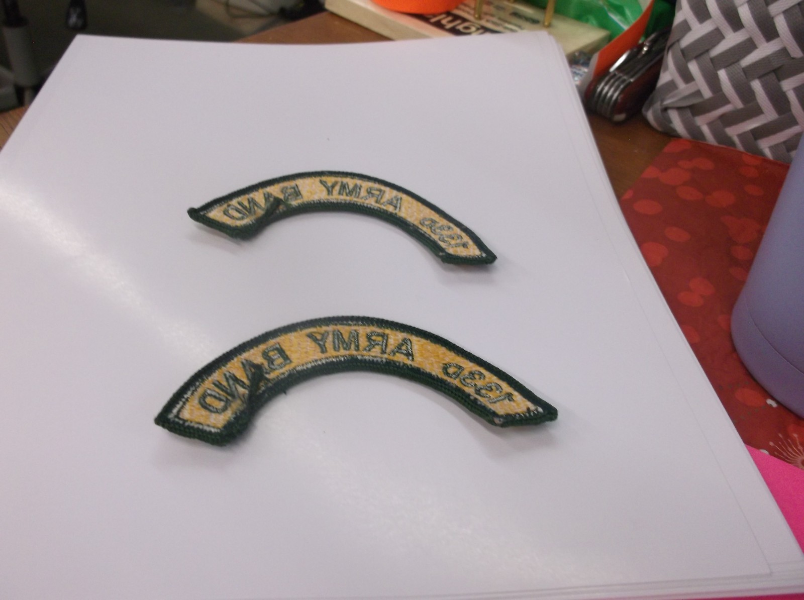NEW!! PAIR US ARMY 133d ARMY BAND PATCH TABS