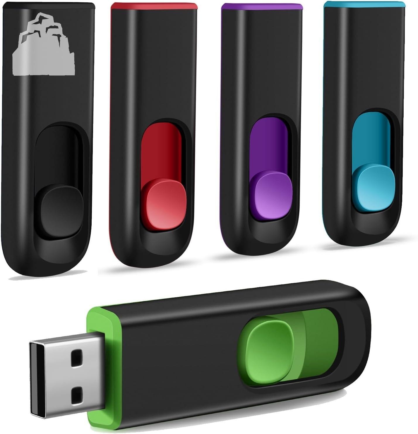 5 Pack 8GB USB Flash Drive Memory Stick Thumb Drive Pen Drive Retractable