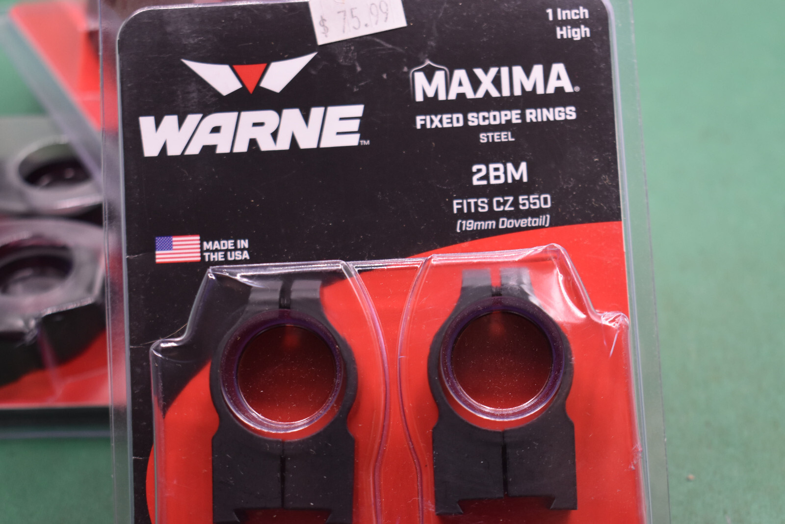 Warne MAXIMA 2BM CZ 527 19mm Dovetail 1" Tube High Scope Rings Set nos