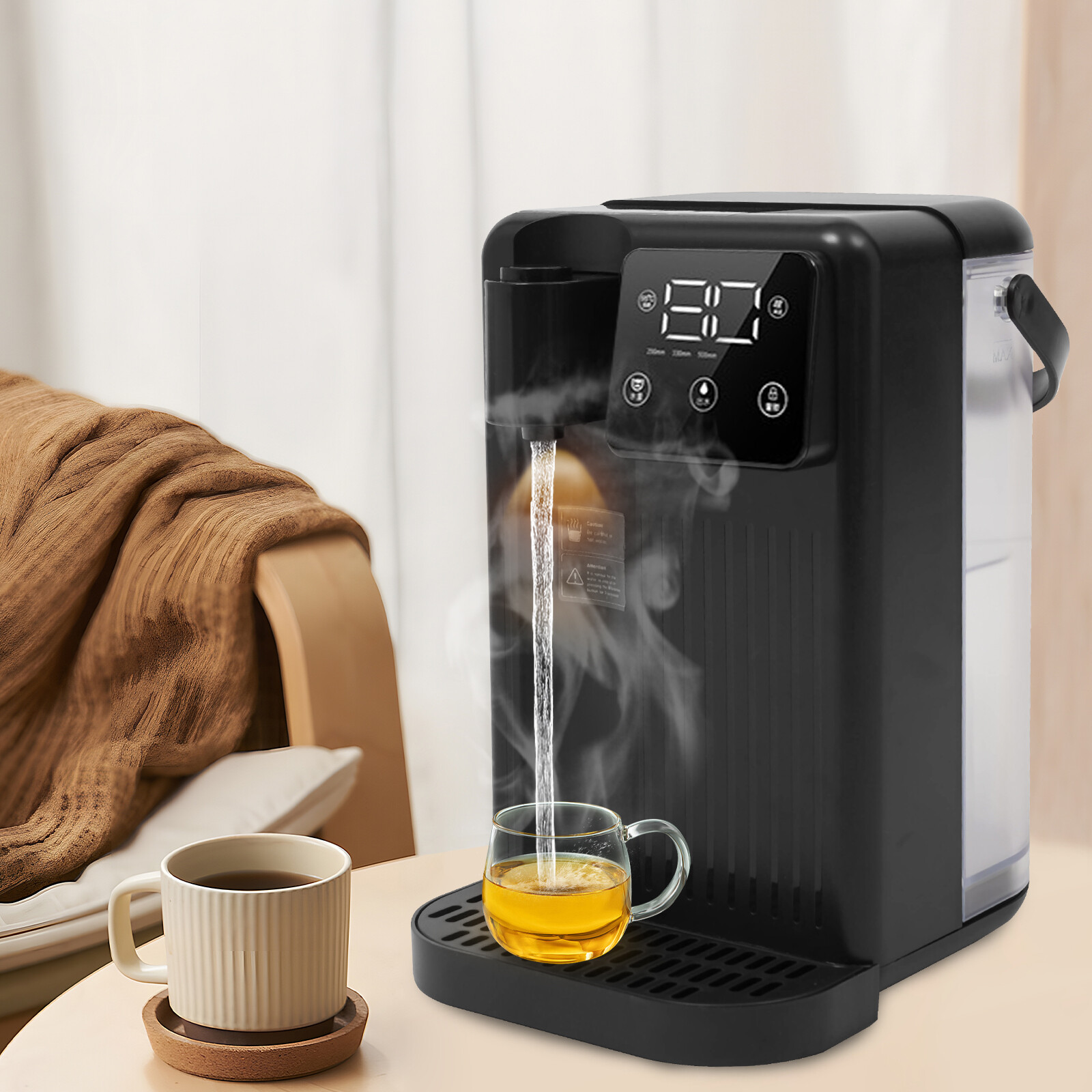 3L Desktop Instant Hot Water Dispenser Adjustable Water Output&Temperature 1700W