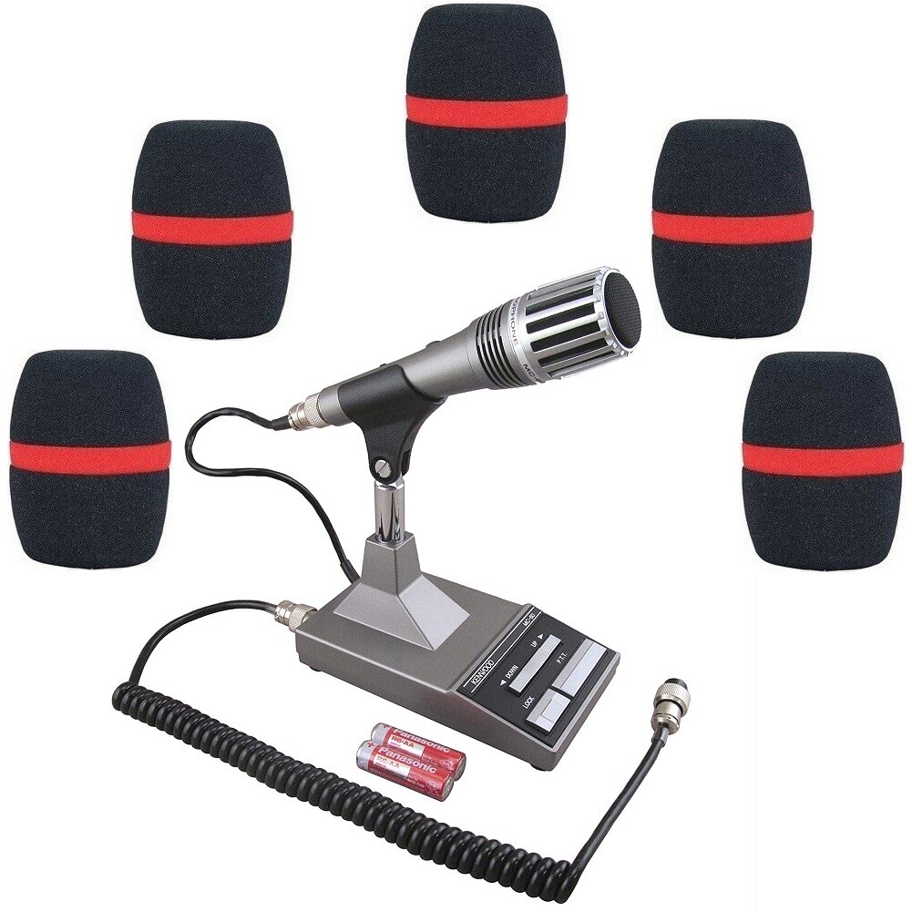 5 Pack Windscreen Windsock for Kenwood MC-60 MC-60A Microphone Black Foam Cover