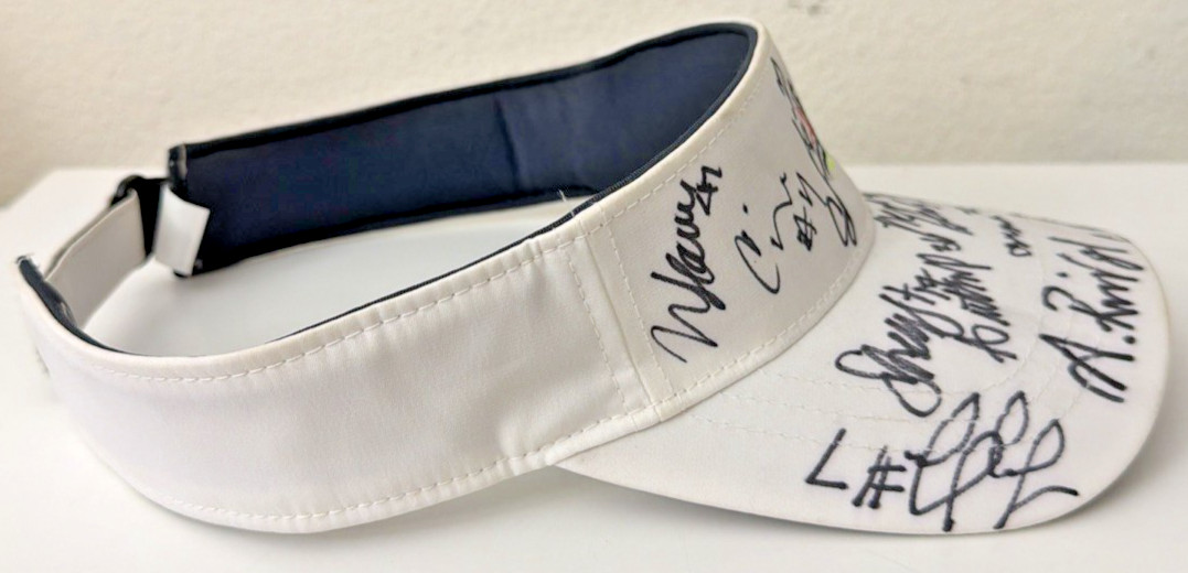 Evoshield White Golf Tennis Visor Hat Multi Signature Autographed Adjustable