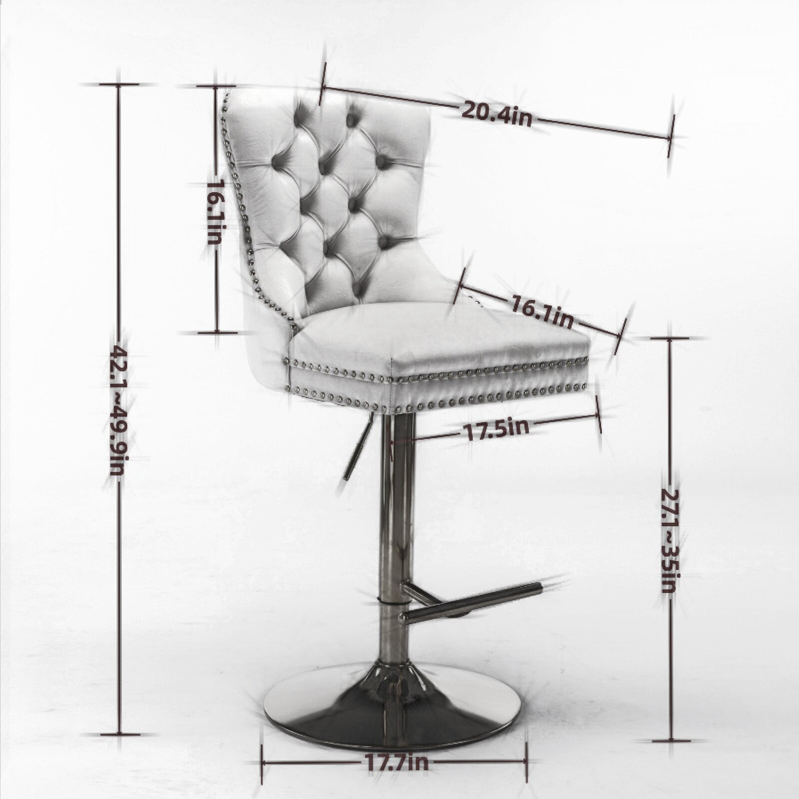 Modern Upholstered Bar Stools with Backs Comfortable Seat Height from 27-35 Inch