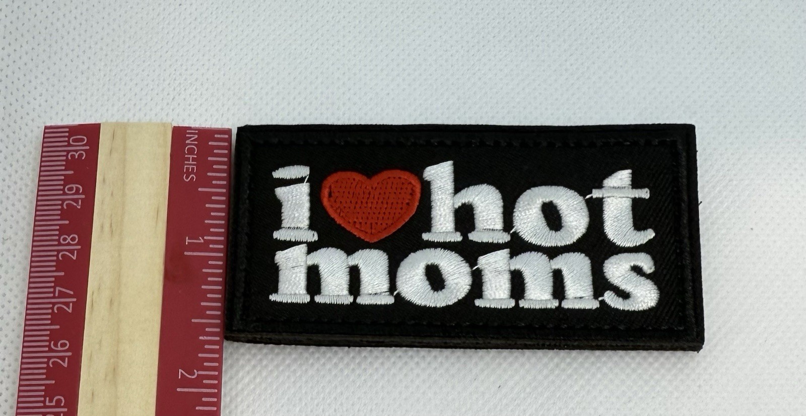 Embroided Patch I Love Hot Moms Hook & Loop