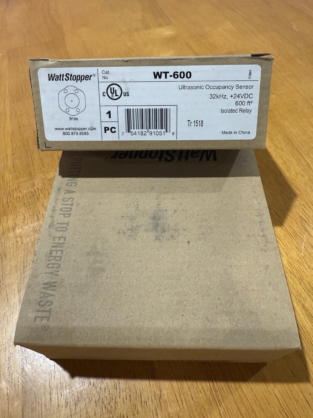 Watt Stopper WT-600 Ultrasonic Occupancy Sensors With Isolated Relay—LOT OF 4