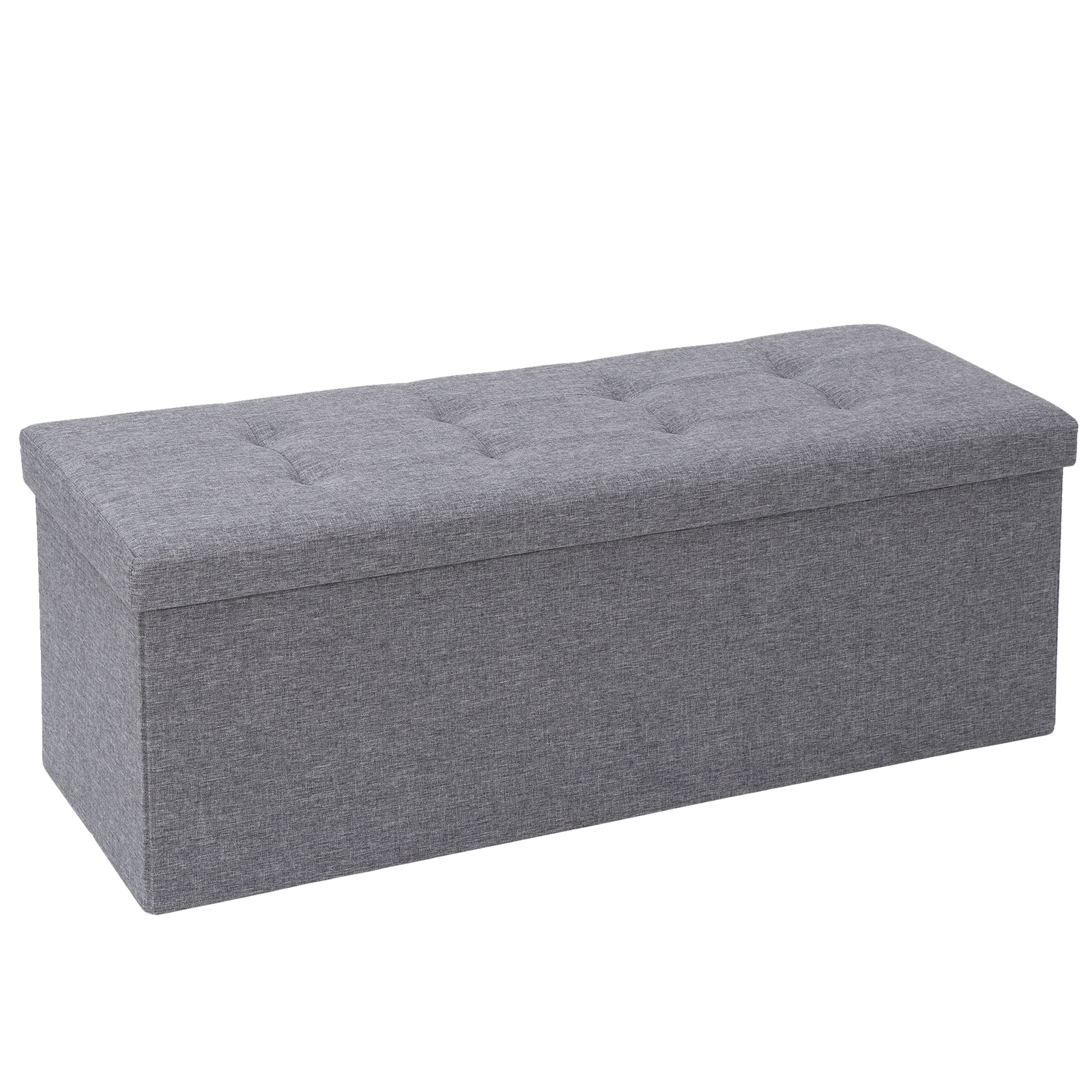 Durable 43" Storage Ottoman Bench Storage Stools Footrest Dark Grey Footstools