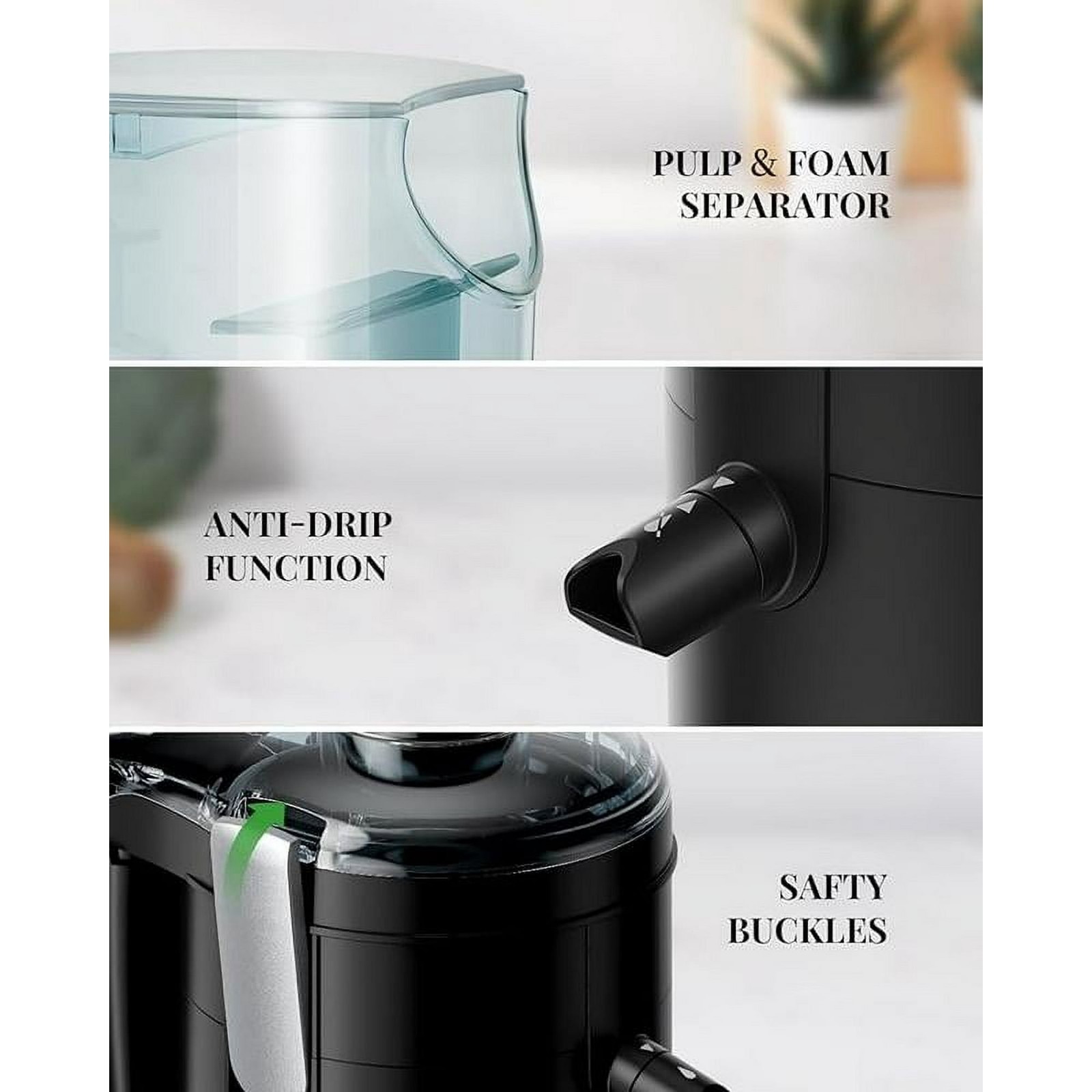 Juicer with Titanium Enhanced Cut Disc Dual Speeds Centrifugal Extractor Machine