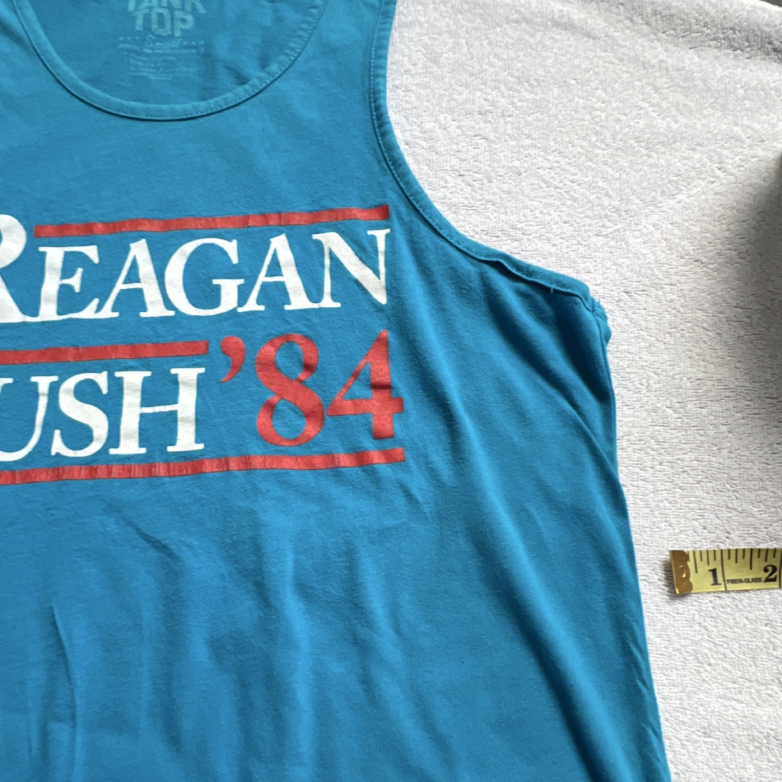 Vintage Reagan Bush 84 Tank Top USA Political Campaign 1984 Collectible