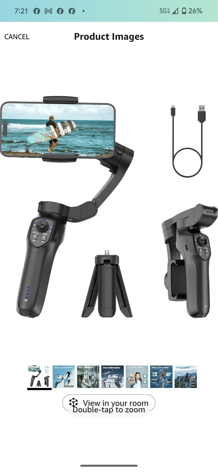 COMITOK L7C Pro, Gimbal stabilizer for iPhone, Phone Stabilizer for Video...