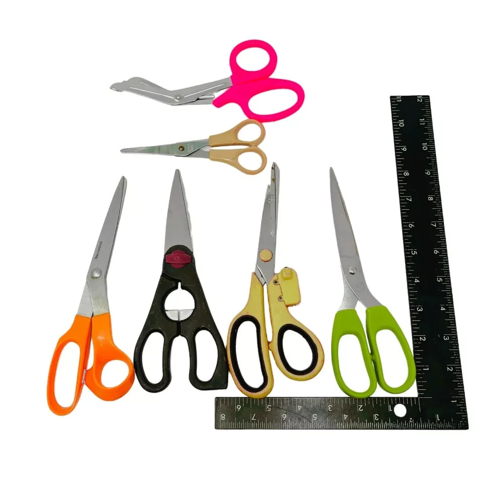 6 Pcs Farberware and Assorted Flower Scissors Set, Stainless Steel Shears
