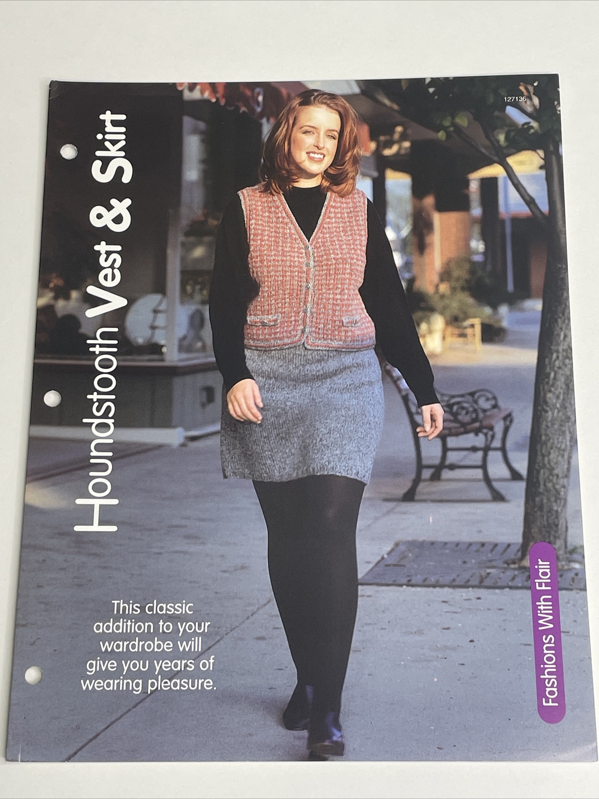 Houndstooth Vest & Skirt Womens Size S M L XL  Knitting Pattern