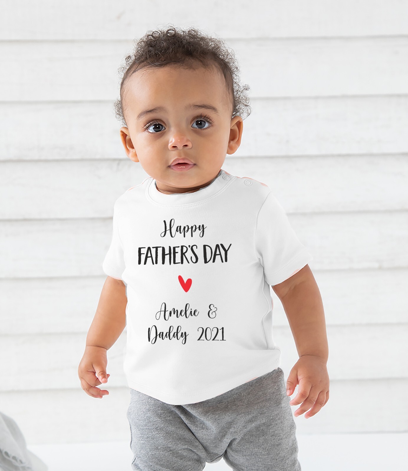 PERSONALISED Happy Fathers Day  Baby & Toddler T-shirt | Fathers Day Gift