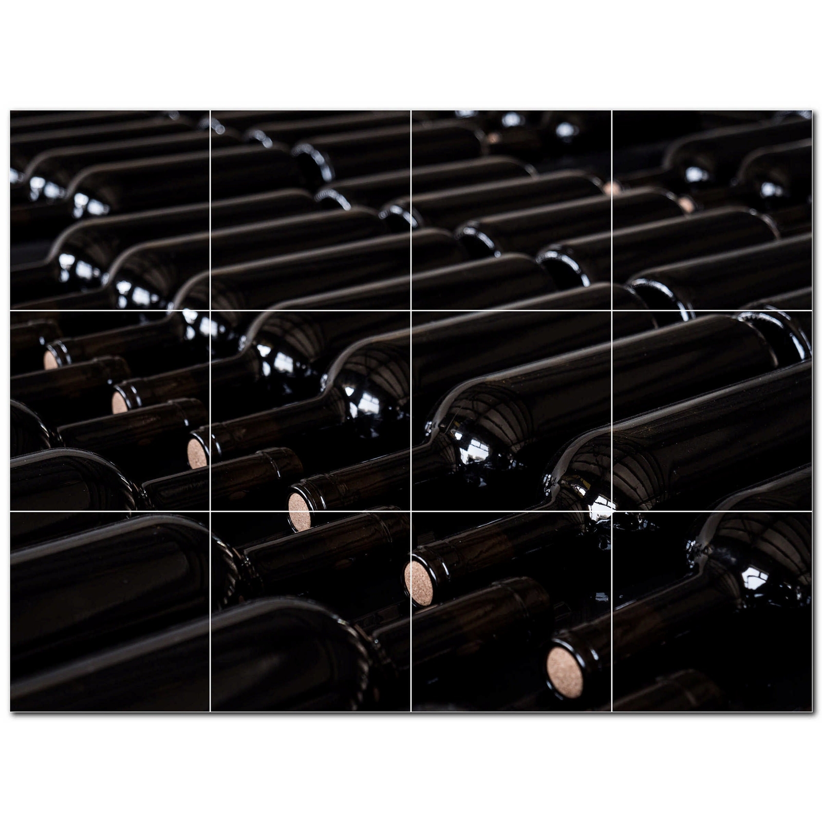 Wine Ceramic Tile Wall Mural PT501201. 17" W x 12.75" H (12) 4.25 tiles