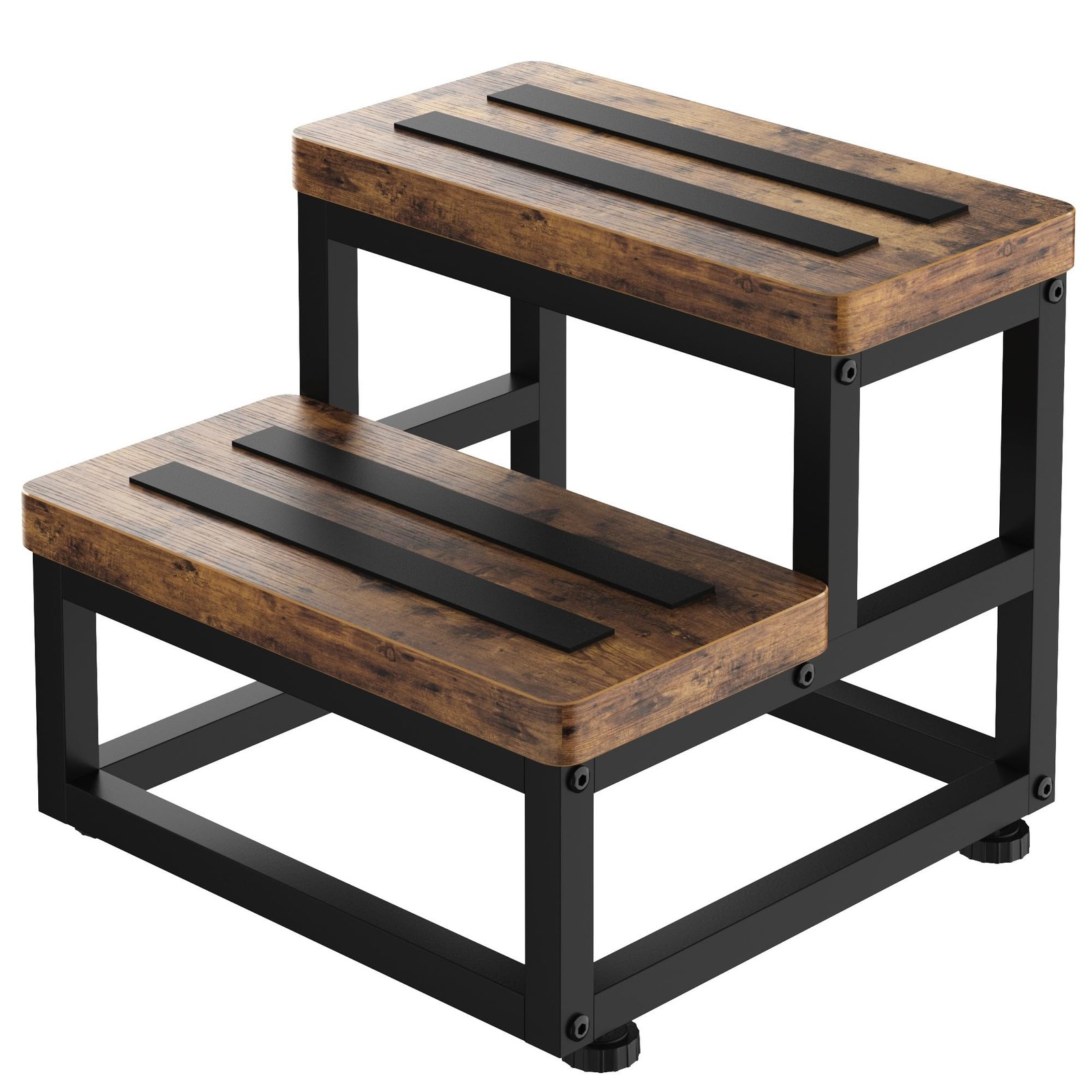 2 Step Wooden Step Stools for Adults Kids, Heavy Duty Stepping Stools Wooden ...