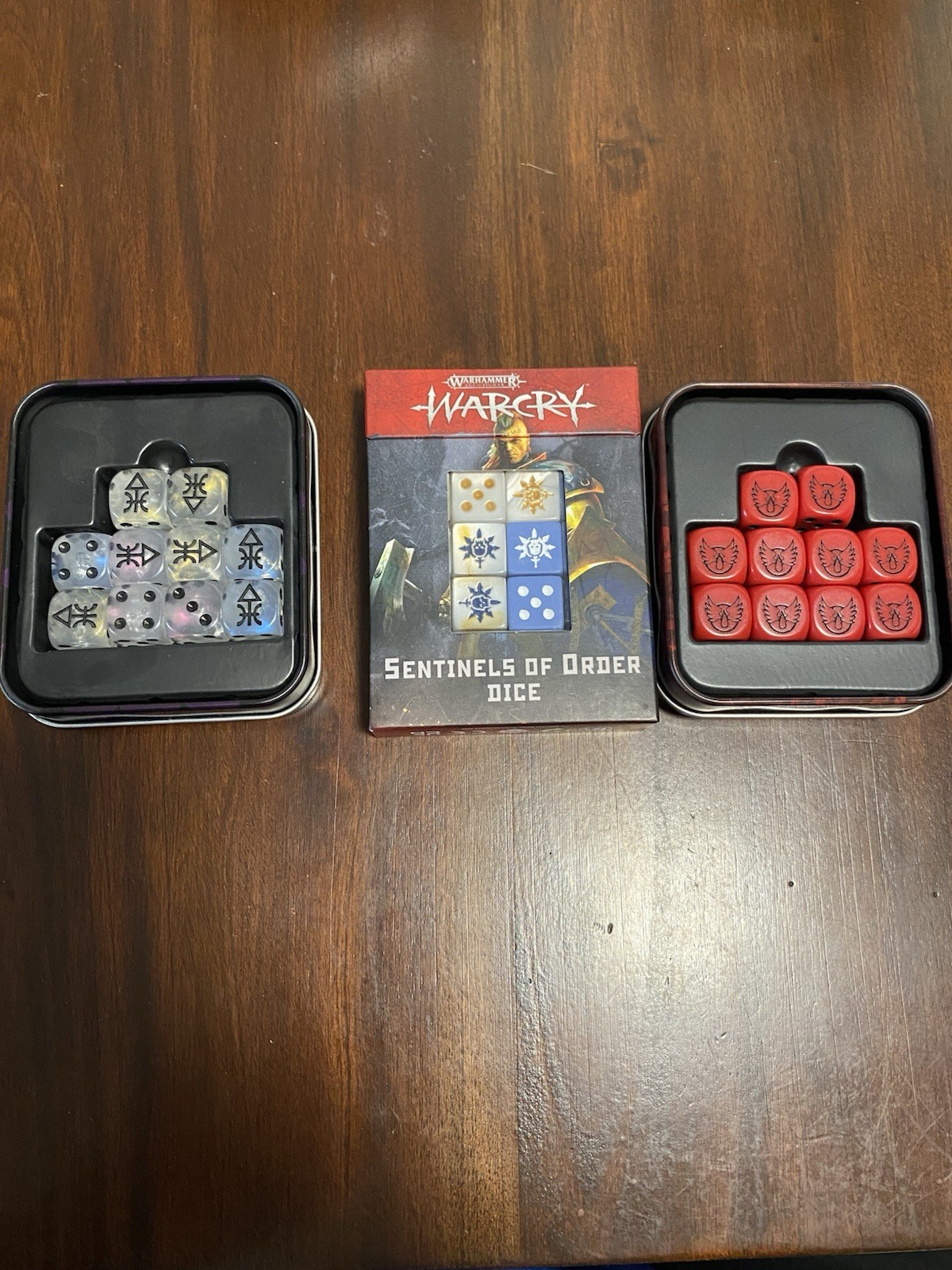WH40K- Warcry Sentinels of Order, Blood Angels, Harlequin Dice Sets