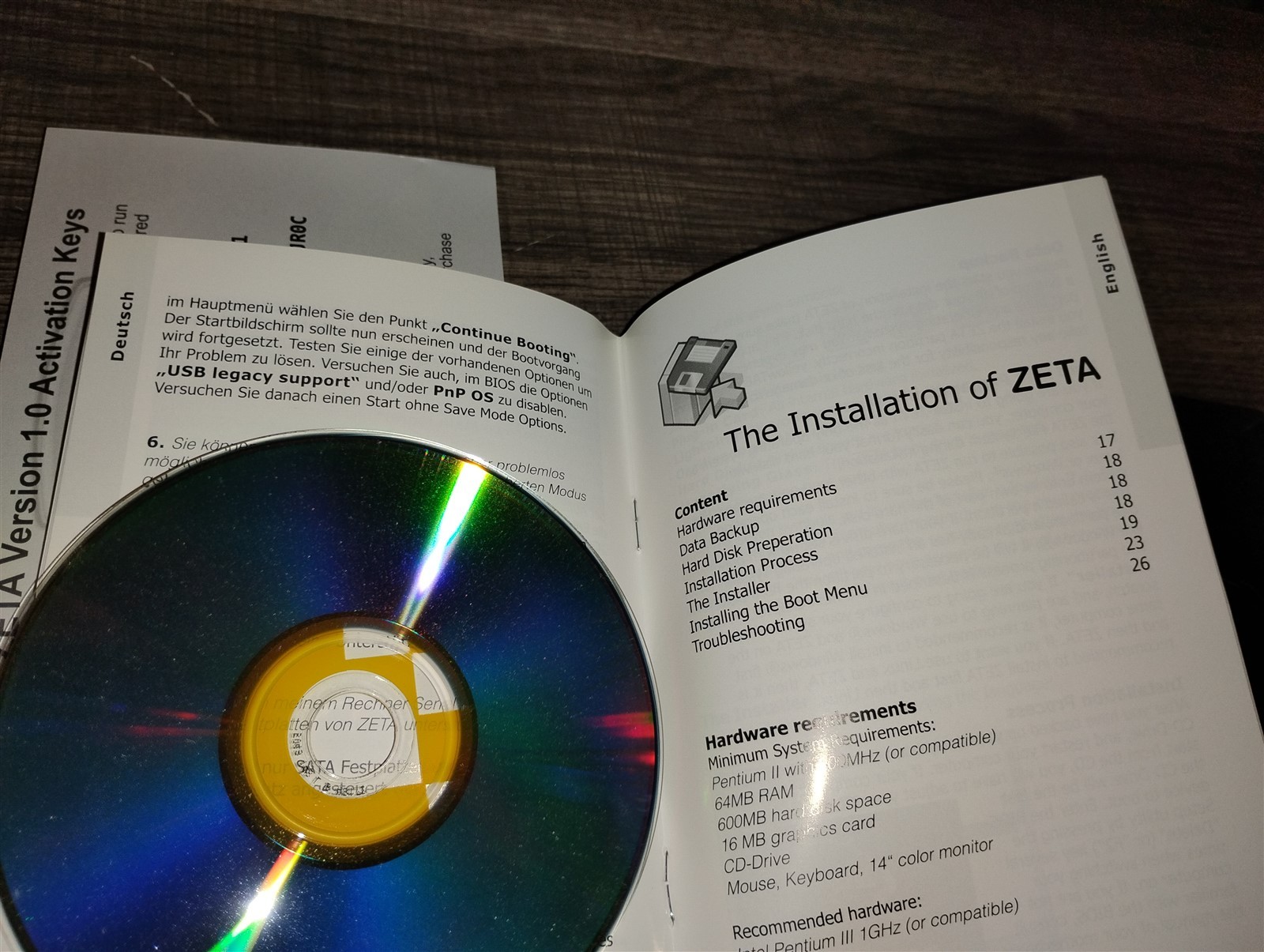 ZETA Version 1.0 Operating System Software PC CD-ROM Installation 2005 yellowTAB