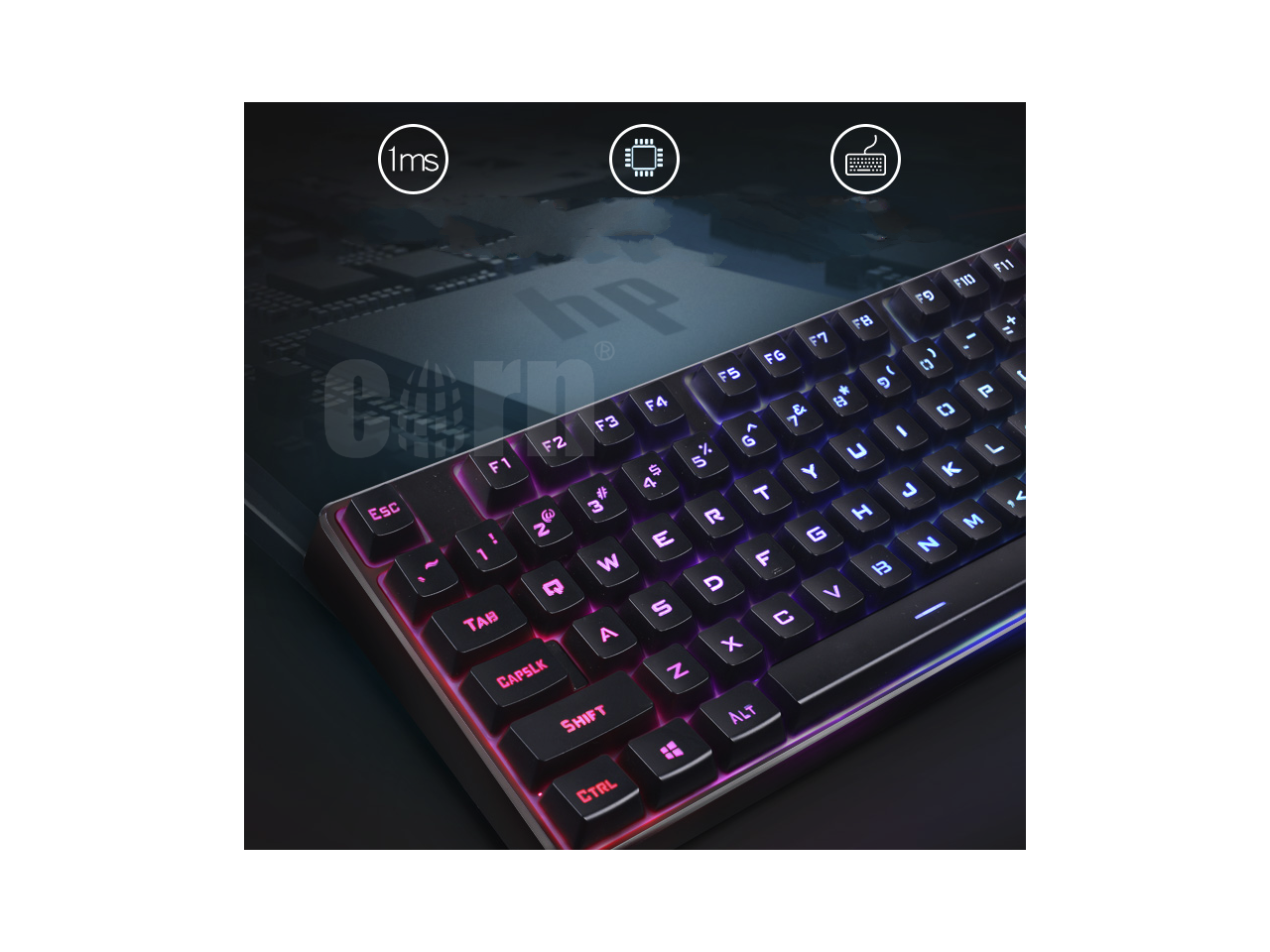 HP K300 wired gaming keyboard membrane backlit English