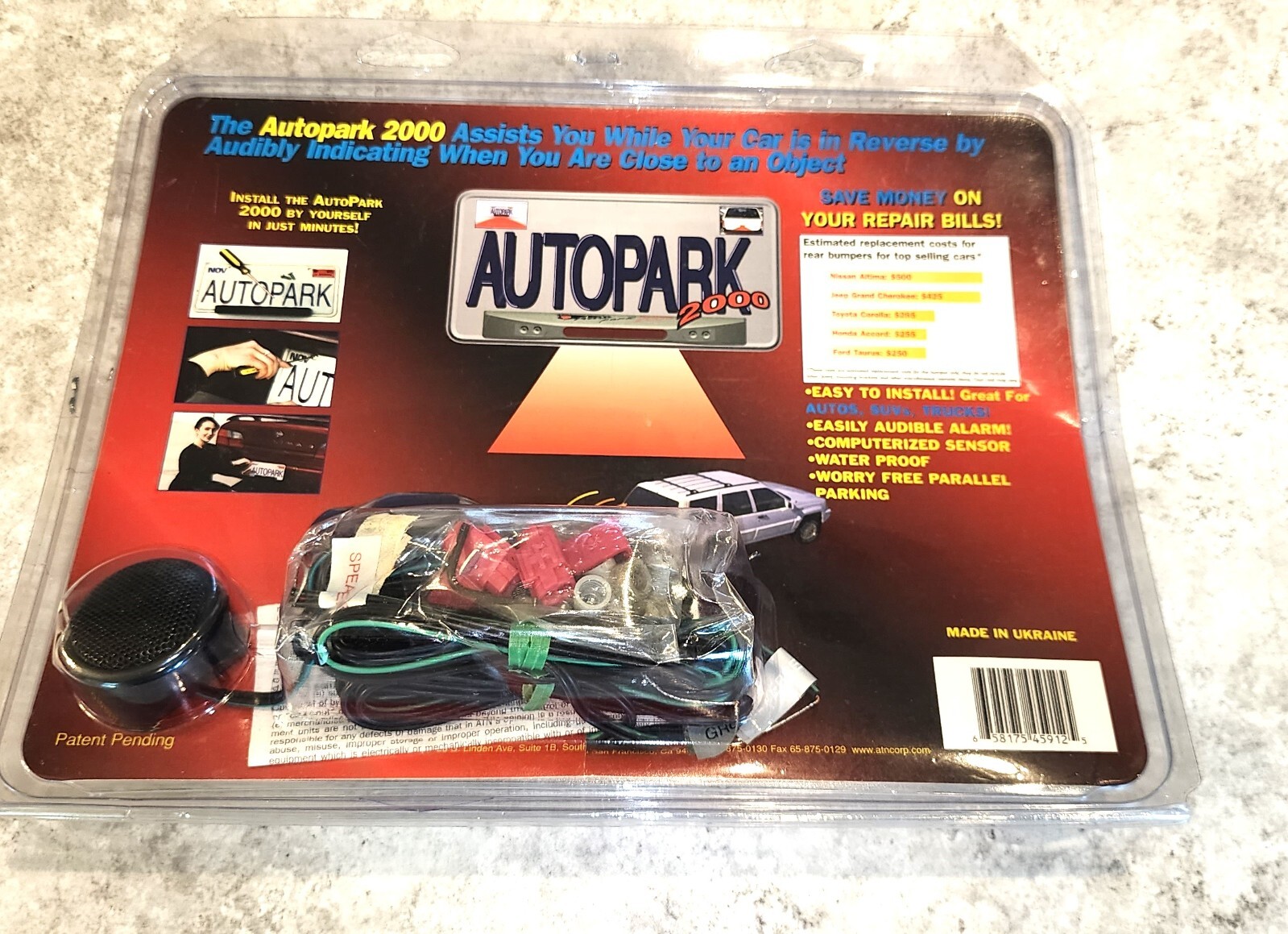 Auto Park 2000 Back-up Safety Alarm, Installs In Minutes, Parking Aid