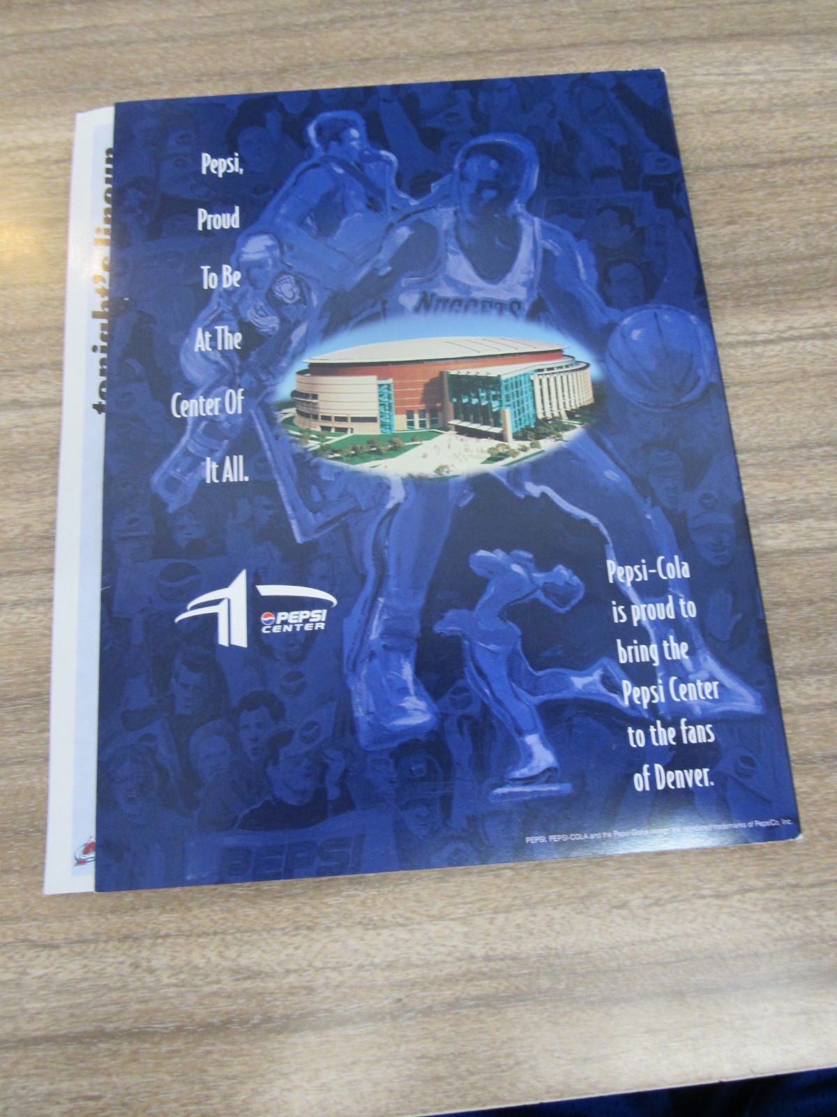 1999-00 Avalanche vs. Sharks Program w/ Roster Card Aaron Miller