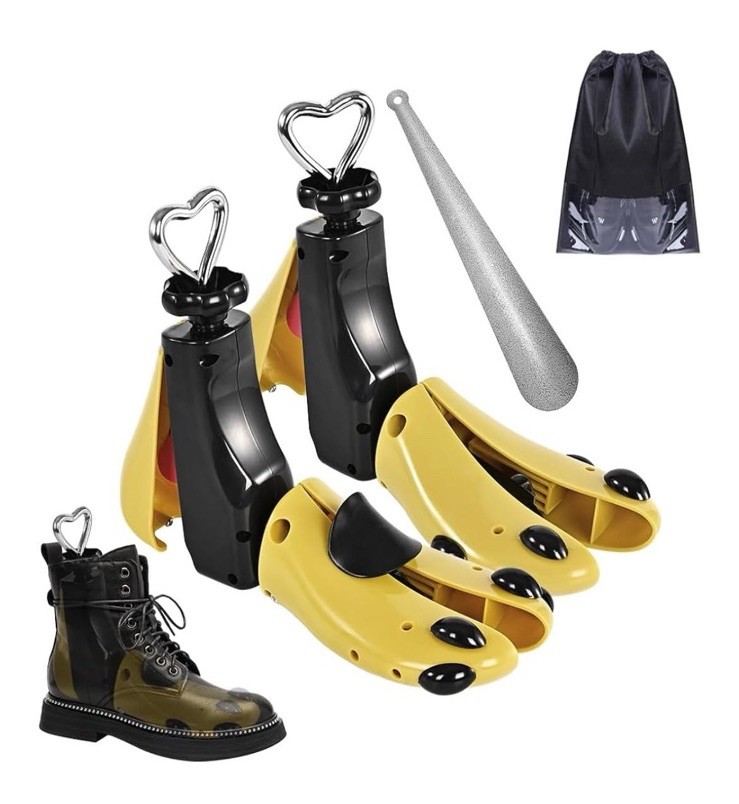 2pcs Yellow Shoe Stretcher Adjustable Width Length Wm's 11-14, men's 10-14
