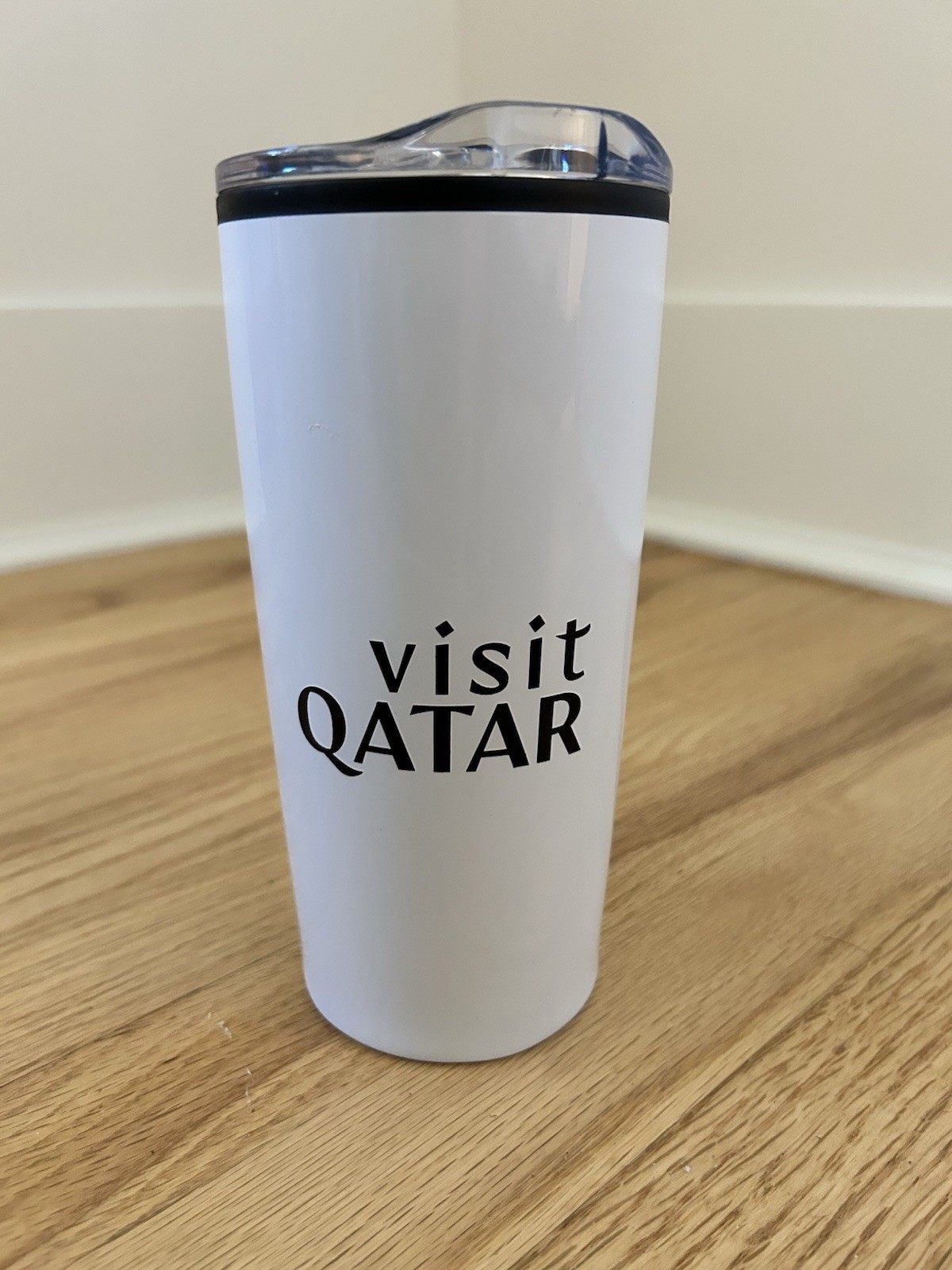 Visit Qatar White Coffee Tumbler