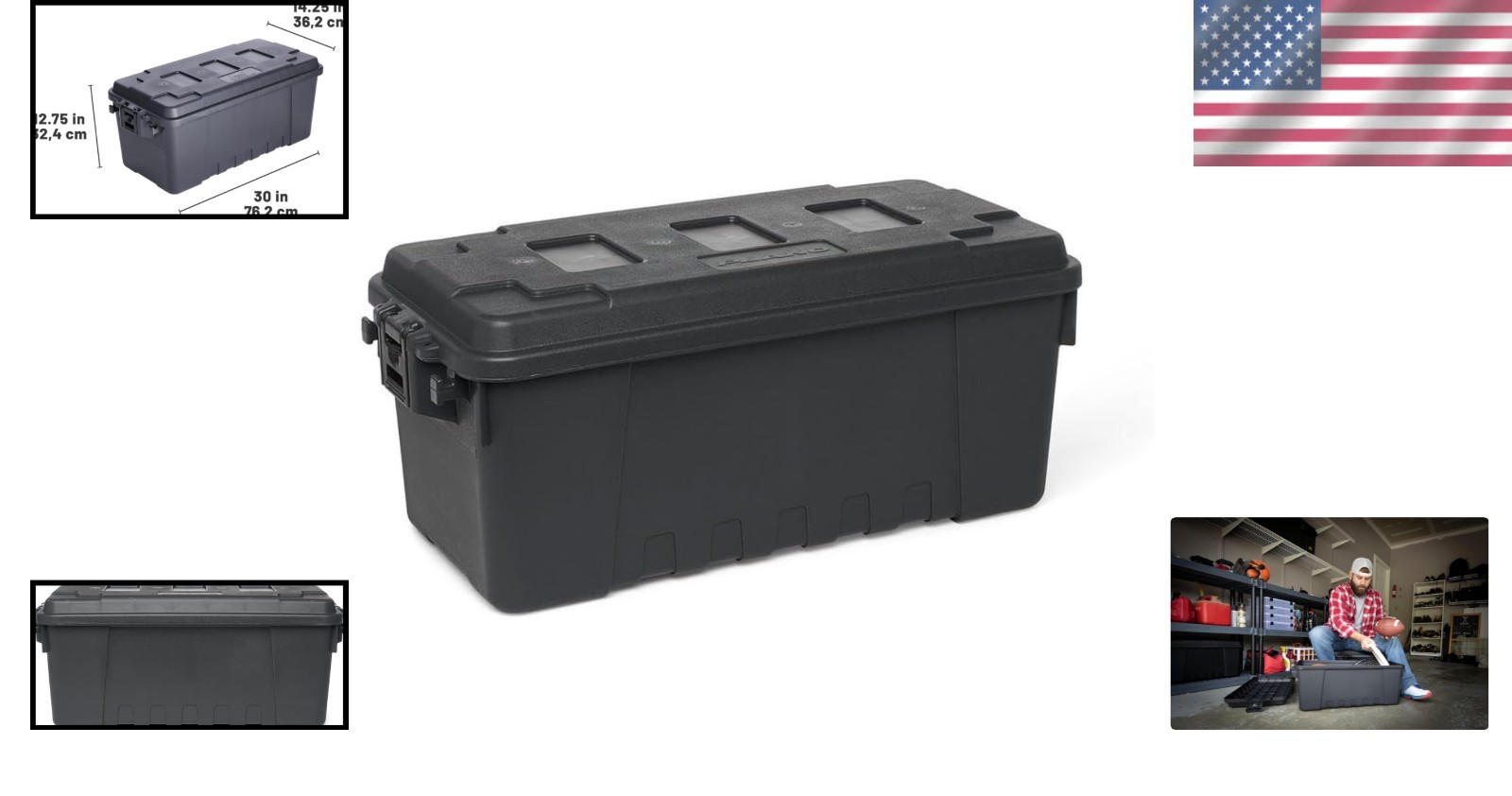 Spacious Lockable Plastic Storage Trunk - 31.6" x 23.7" for Secure Storage