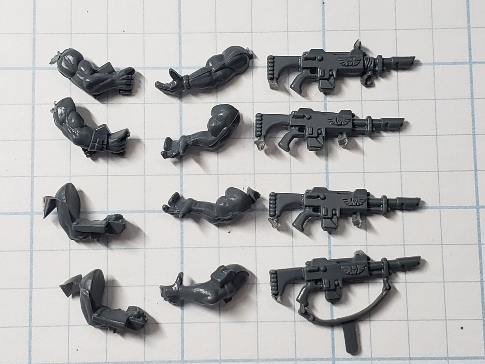 Warhammer 40k Astra Militarum Bits Catachan Jungle Fighter Lasguns w Arms x4