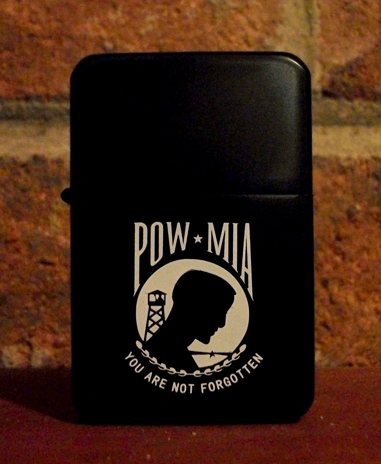 Refillable Oil Lighter POW-MIA fliptop Veteran Vet You Are Not Forgotten