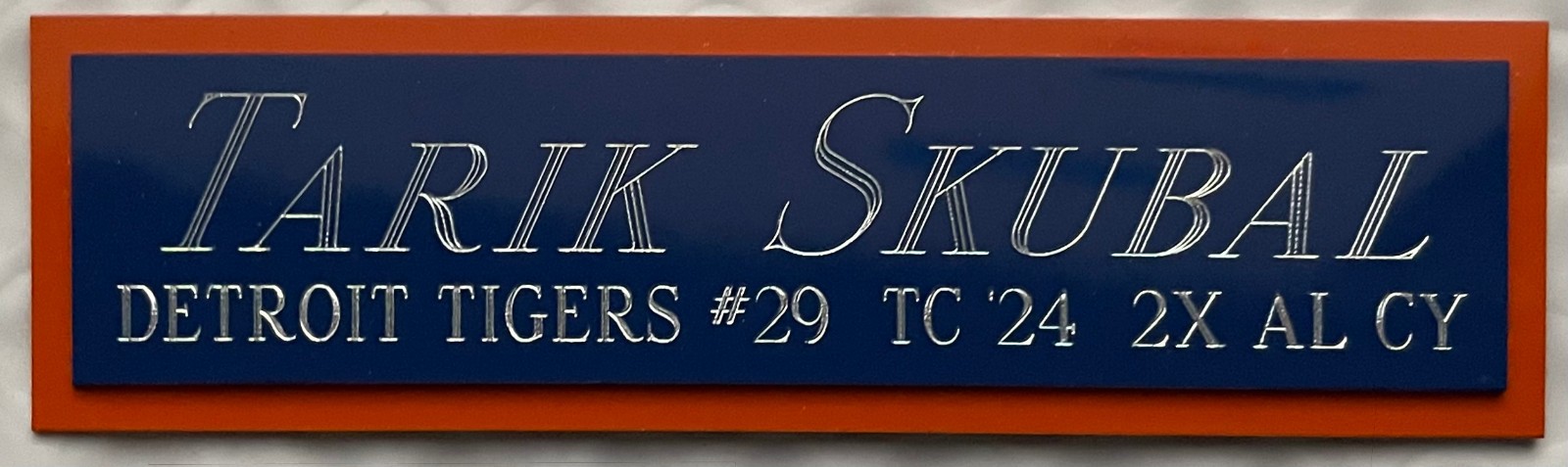 TARIK SKUBAL DETROIT TIGERS NAMEPLATE FOR AUTOGRAPHED Signed BASEBALL JERSEY