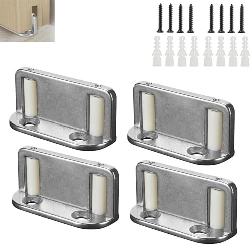 4 Barn Door Floor Guide Bearing Design, Sliding Barn Door Floor Silver of4