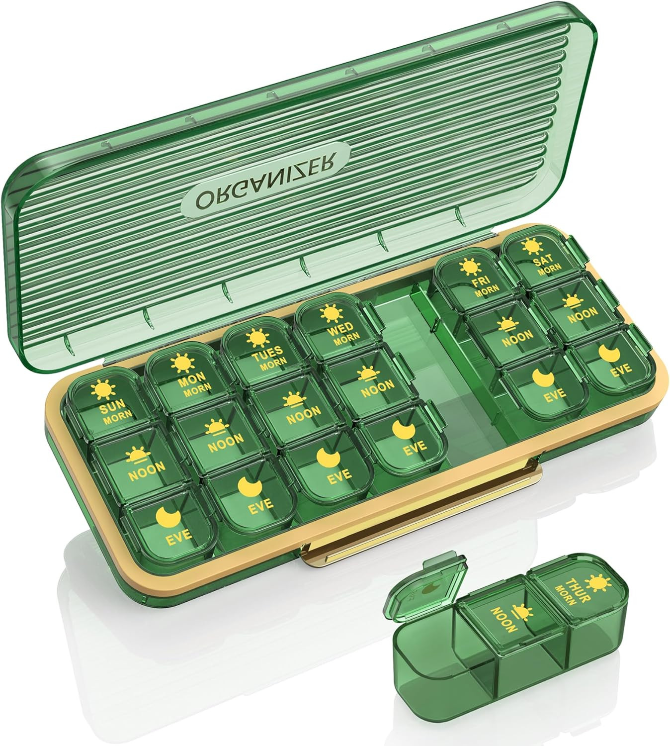 Pill Organizer 3 Times a Day, 7-Day Pill Box 3 Times a Day -  Weekly Medicine Bo