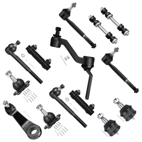 14pcs Front Suspension Kit Inner Outer Tie Rod End Adjusting Sleeve Sway Bar