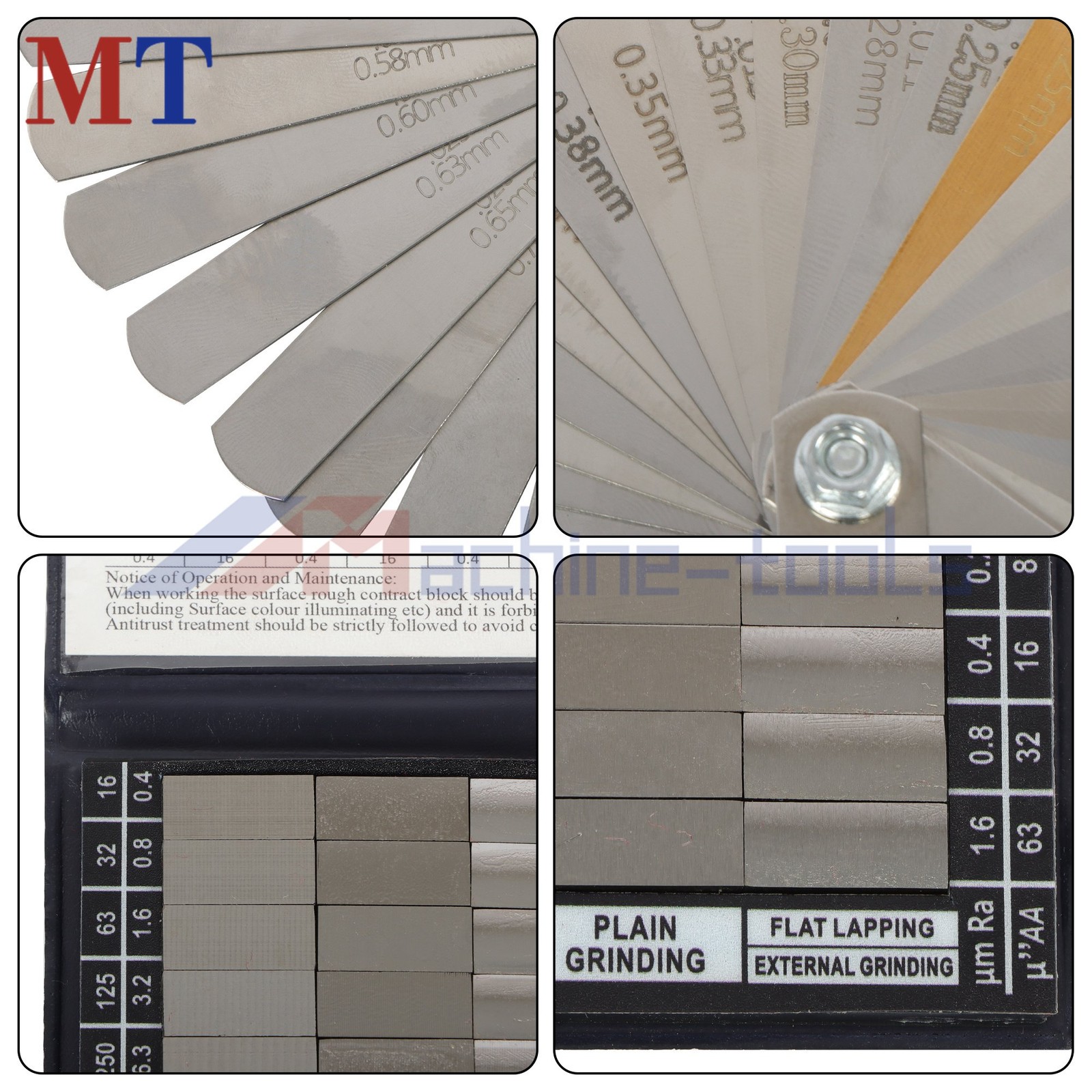 30Pcs Machining Finishing Comparator, Durable Steel Roughness Standard Block
