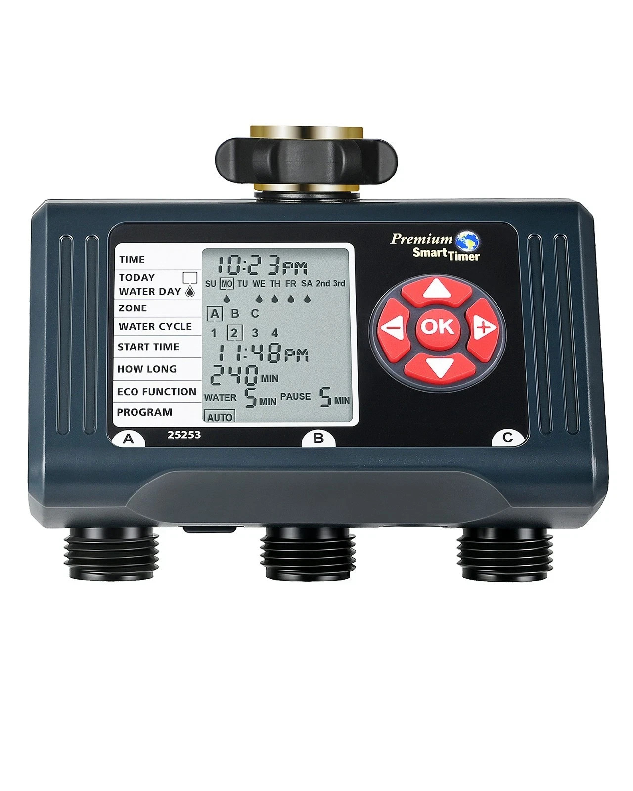DEWENWILS Sprinkler Timer 3 Zone Hose Water Timer with 4 Programmable Procedures