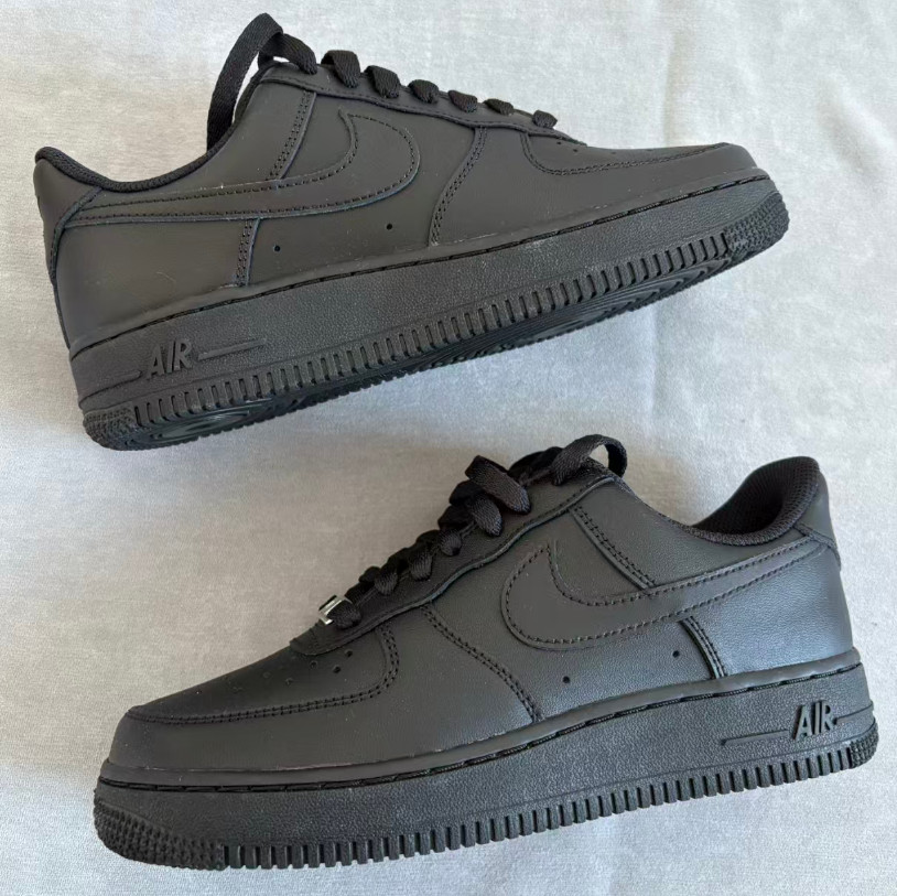 Nike Air Force 1 '07 Triple Black Low Leather Men's CW2288-001 Size 7-11