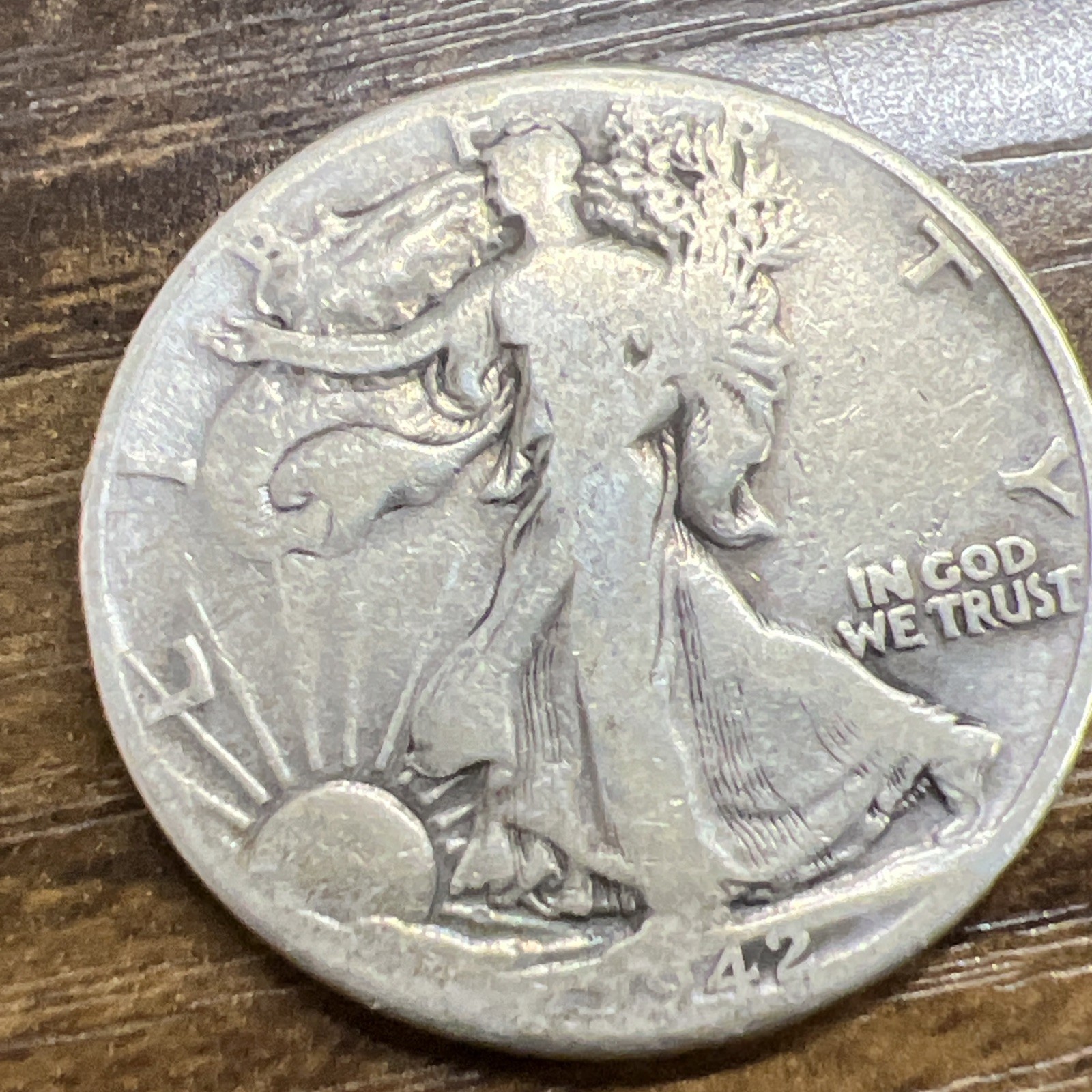 1942 Walking Liberty Silver Half Dollar 50C 90% Silver Actual Coin