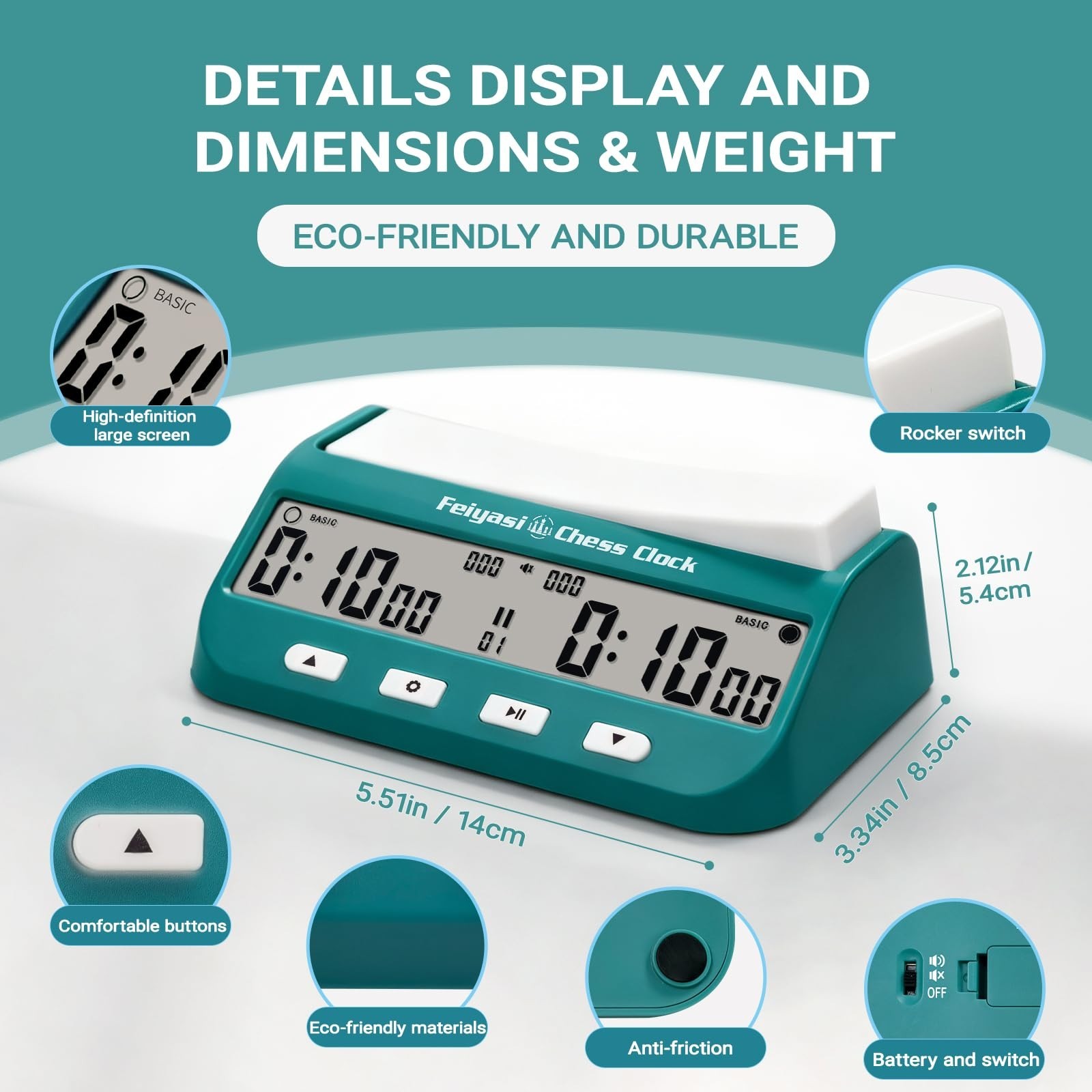 Chess Clock, Competition Specific Chess Timer, Portable Digital Electronic La...