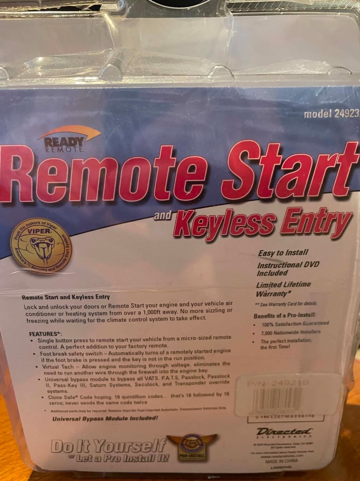 Directed Electronics 24923 Ready Remote Car Auto Start System Keyless Entry