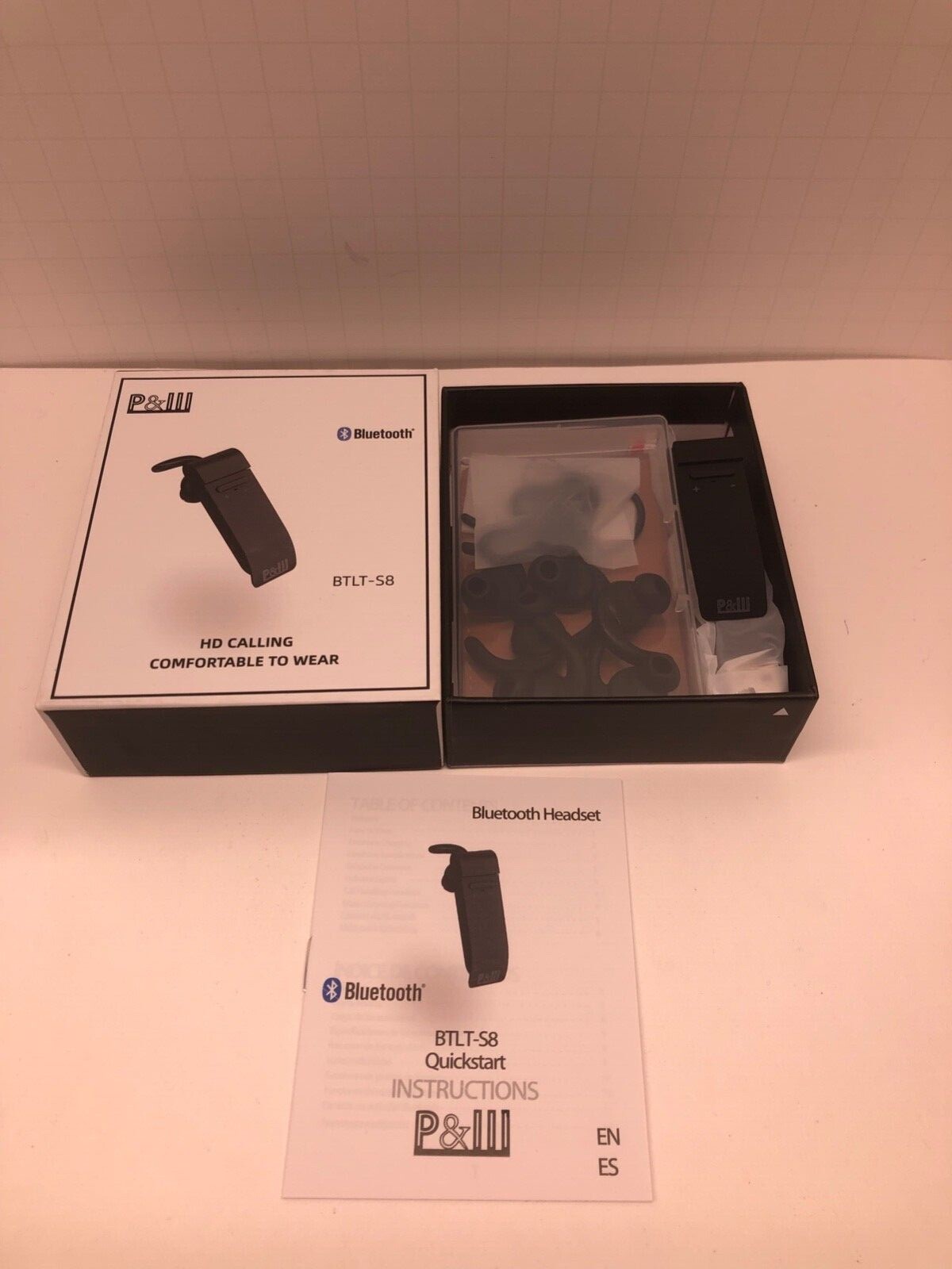 P&lll Bluetooth Headset 19 Hour Talk Time V5.0 Wireless Earpiece NEW