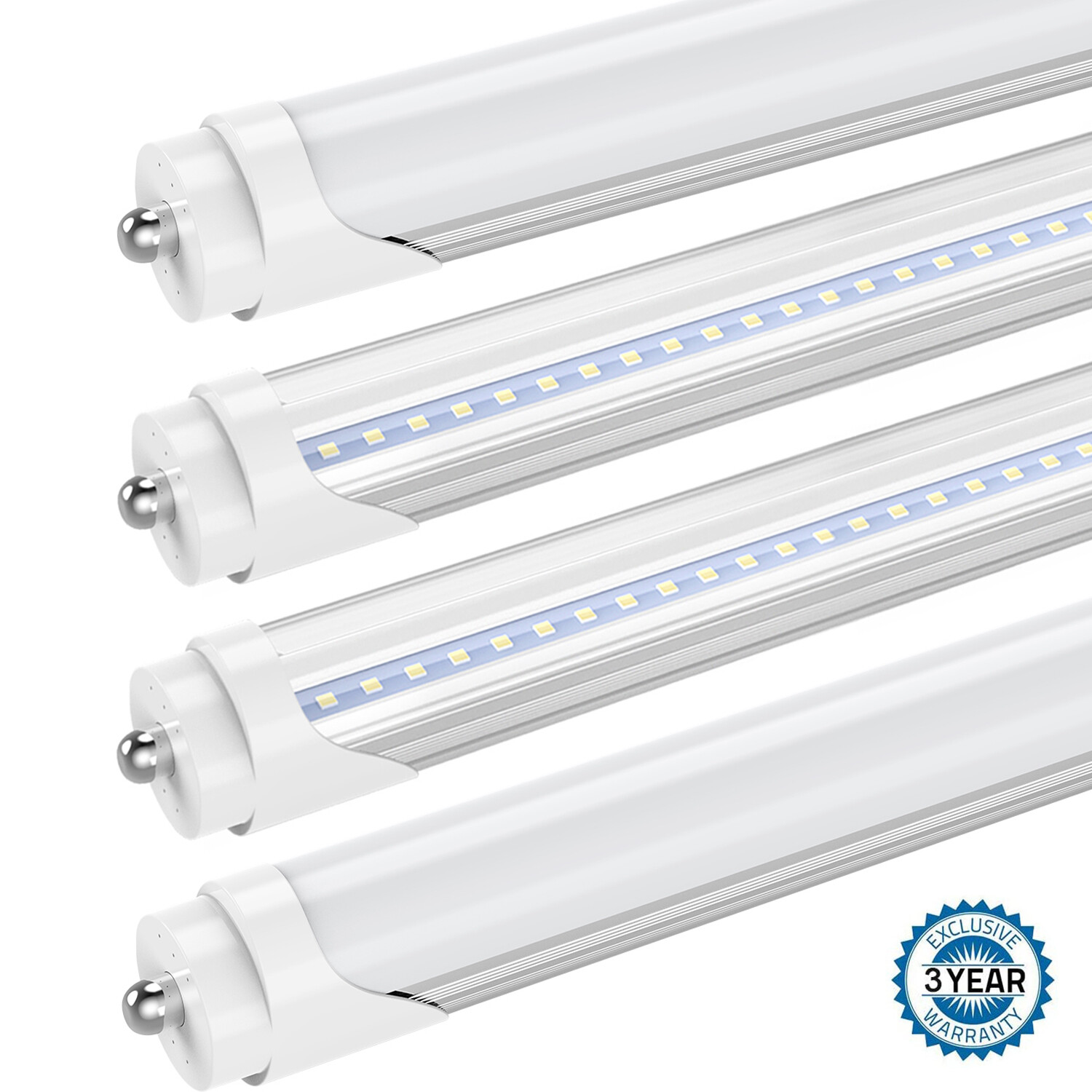 8FT LED Bulbs 45W Single Pin FA8 T8 Garage Warehouse Ceiling LED Tube Shop Light