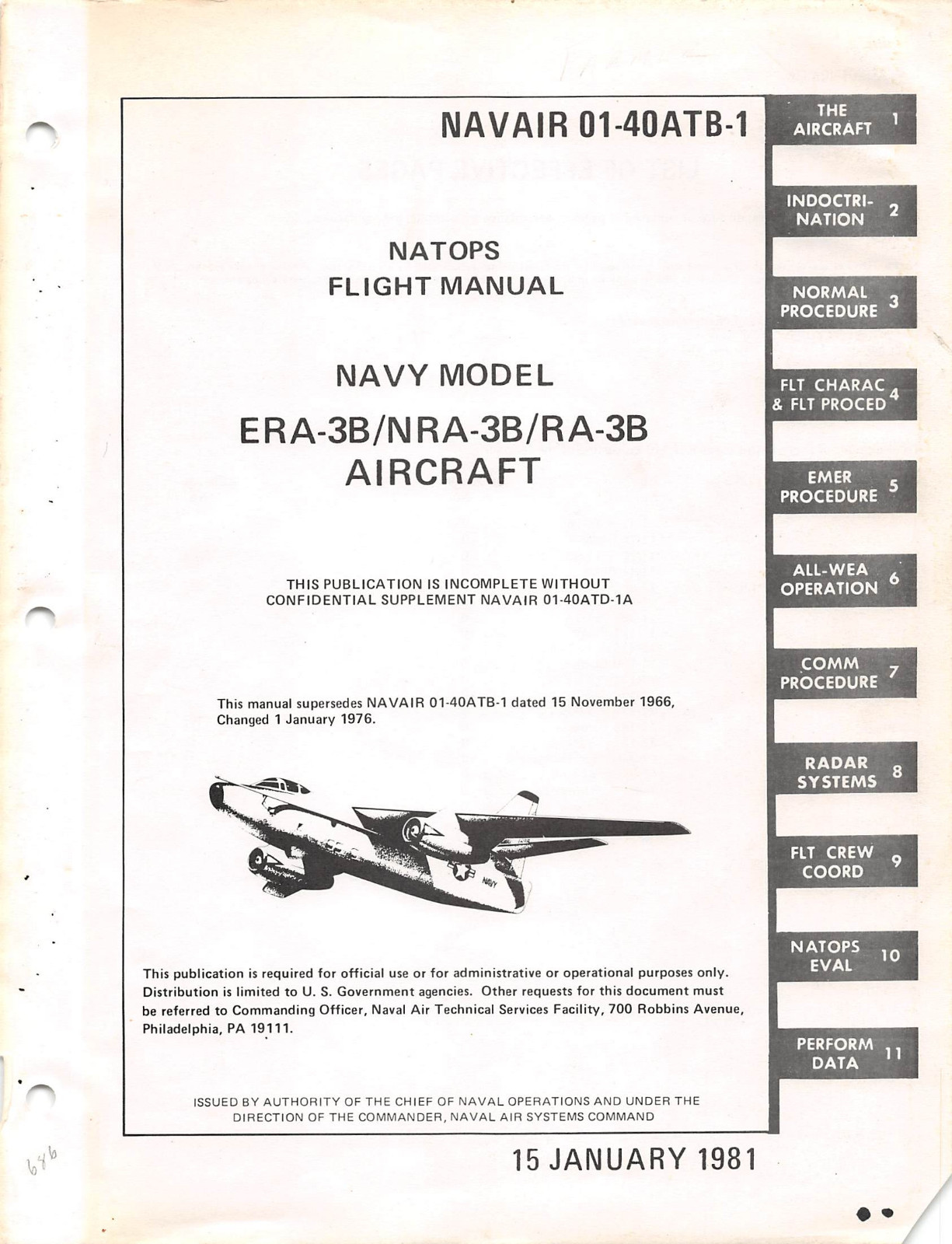 ERA-3B, NRA-3B, RA-3B  Flight Manual Aircraft Manual - CD Version