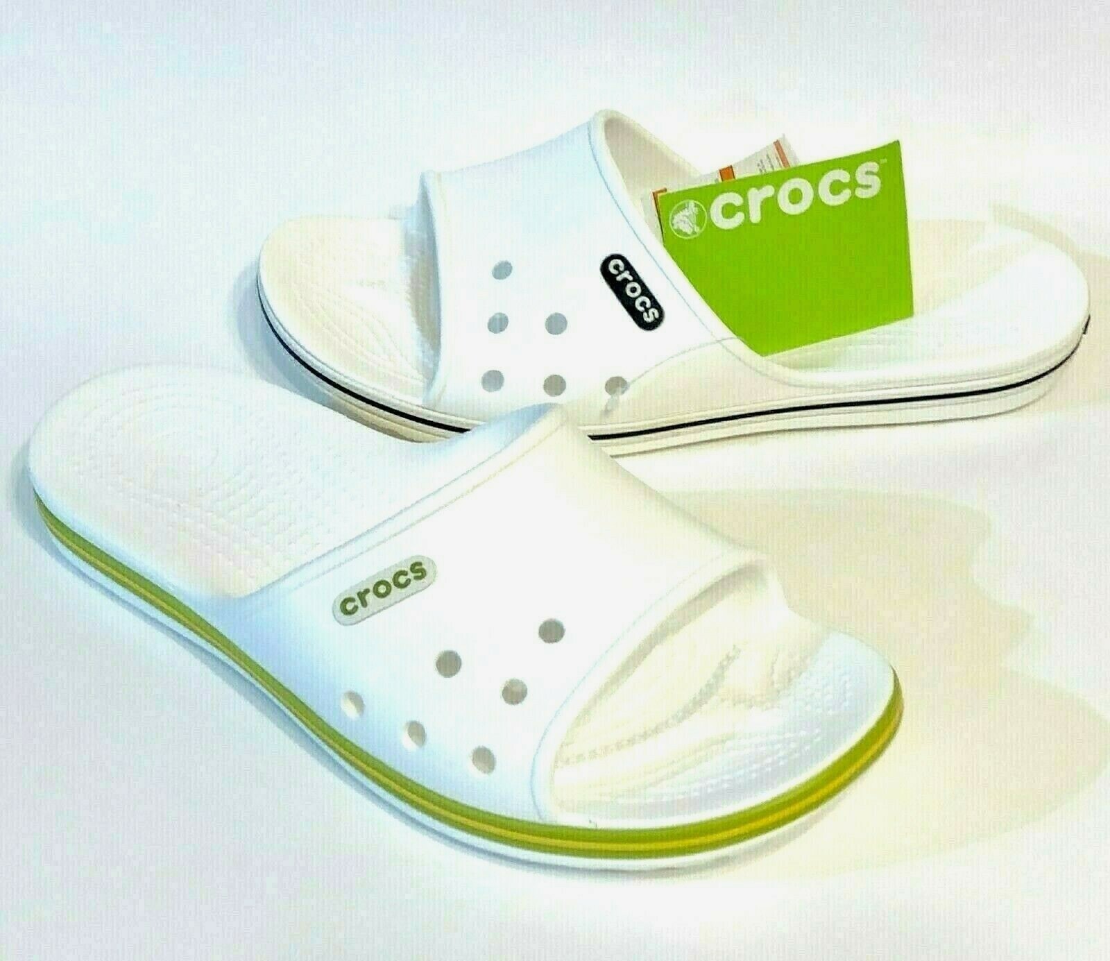 Crocs Crocband II Slide Sandals White AVAILABLE SIZES 7-12 NEW