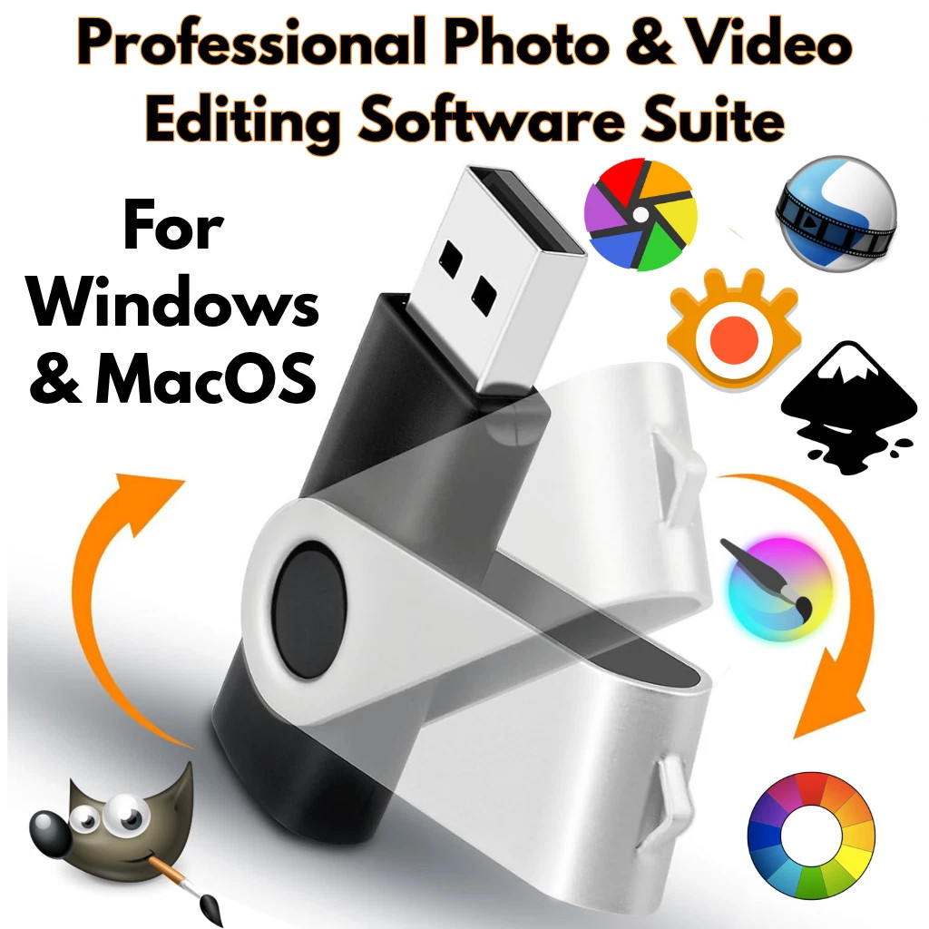 Professional Photo and Video Editing Software Suite 2026 USB for MacOS & Windows