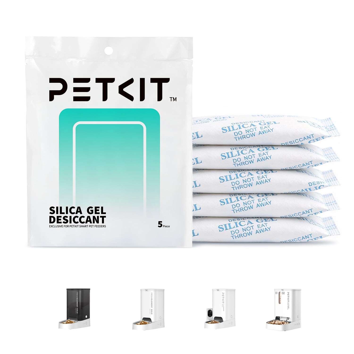 Replaced Desiccant Bags for All Automatic Cat Dog Feeders -5 Packs, Pet Feede...