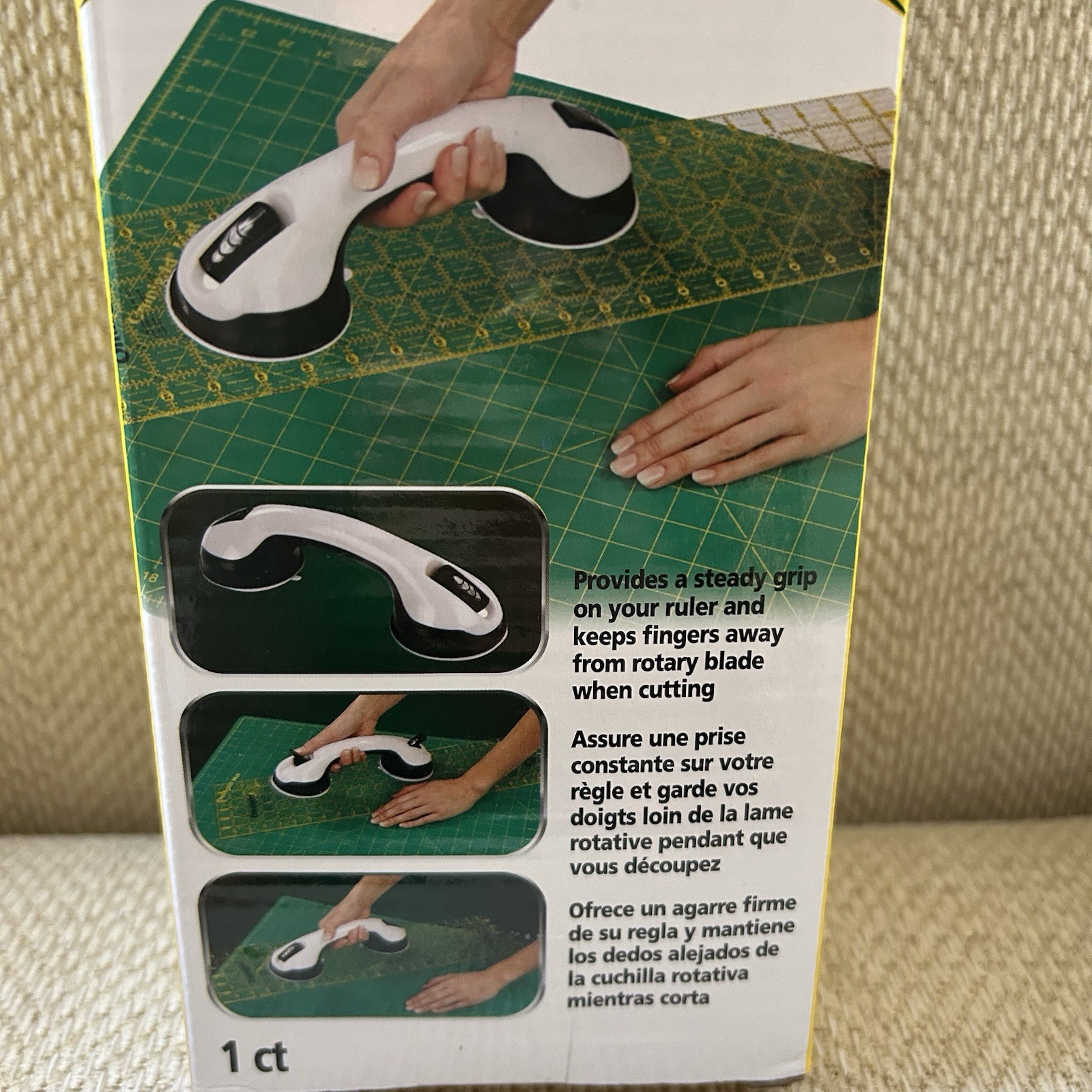 Omnigrid 2229 Ruler Grip Double Suction Cup White New Open Box