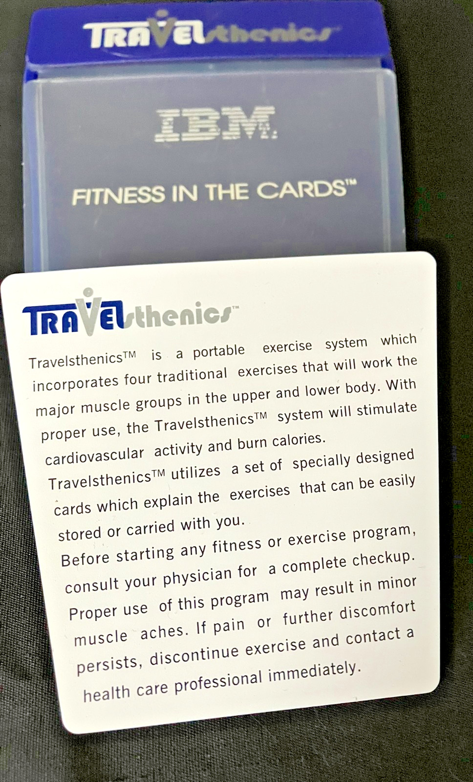 Vintage IBM Travelsthenics Exercise Card Deck Fitness in the Cards 1980s RARE